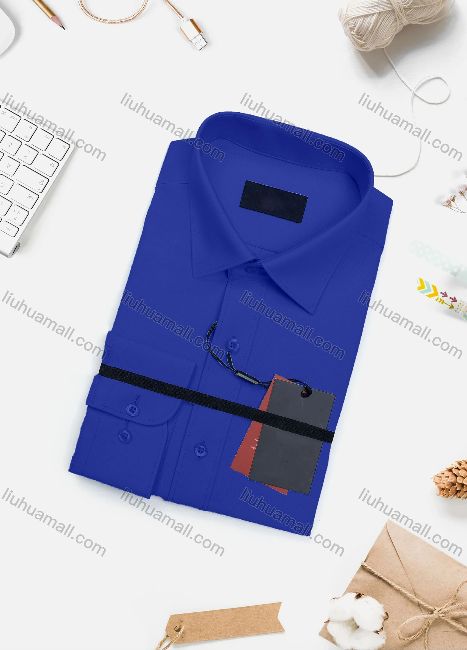 Wholesale Men's Casual Plain Long Sleeve Collared Button Down Shirt 0567-2# - Liuhuamall