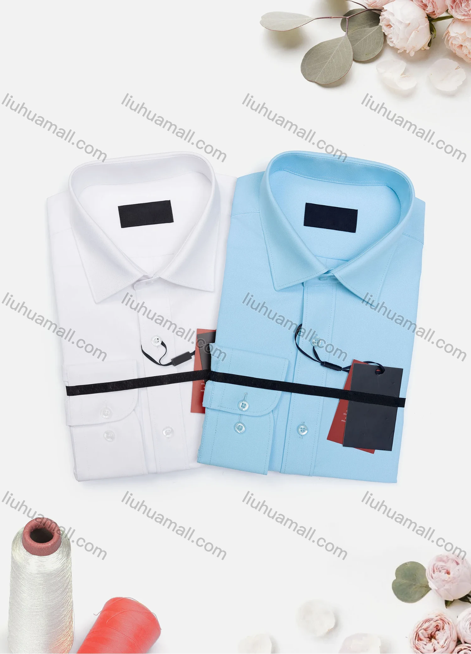 Wholesale Men's Casual Plain Long Sleeve Collared Button Down Shirt 0567-2# - Liuhuamall