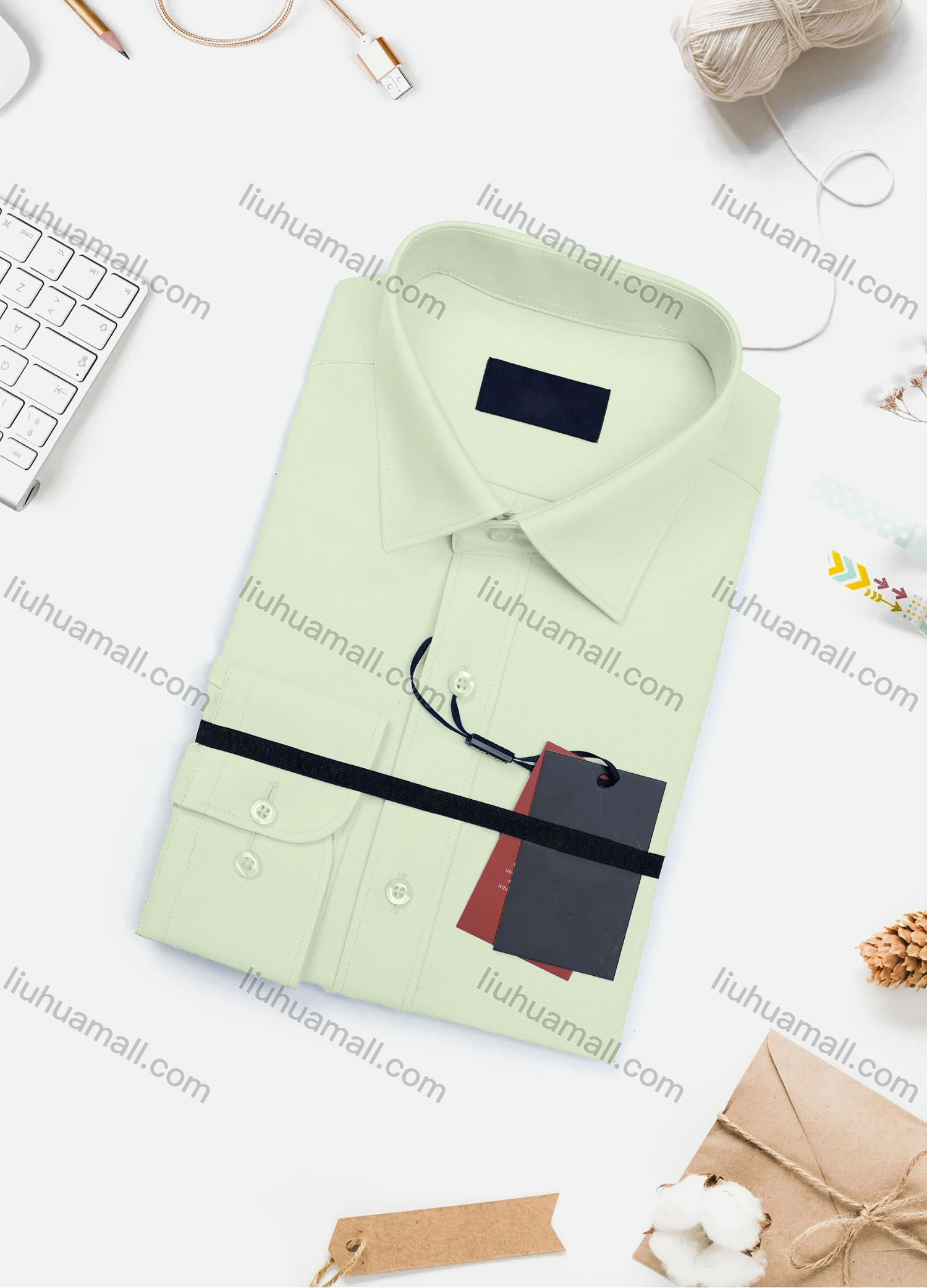 Wholesale Men's Casual Plain Long Sleeve Collared Button Down Shirt 0567-2# - Liuhuamall