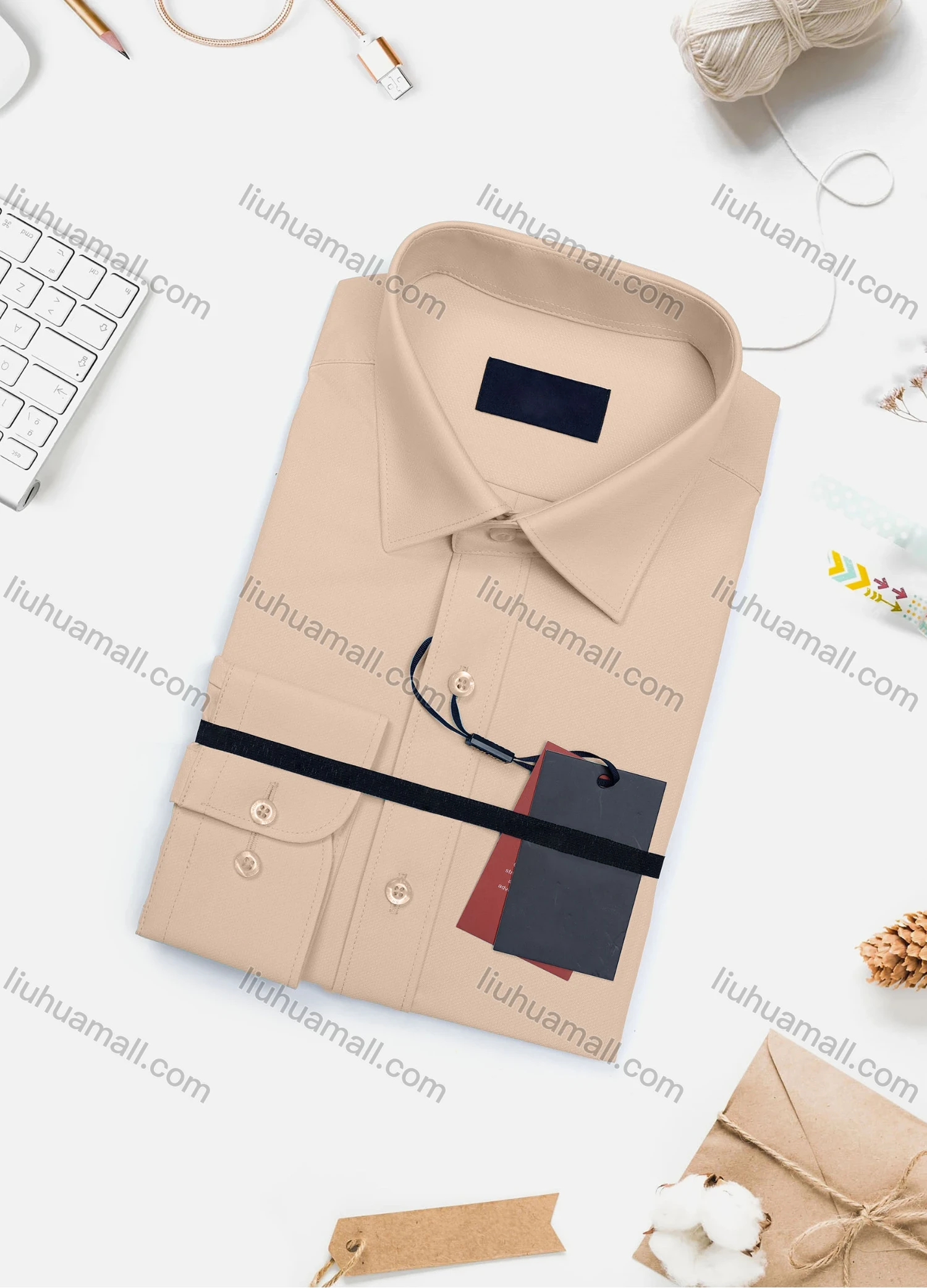 Wholesale Men's Casual Plain Long Sleeve Collared Button Down Shirt 0567-2# - Liuhuamall