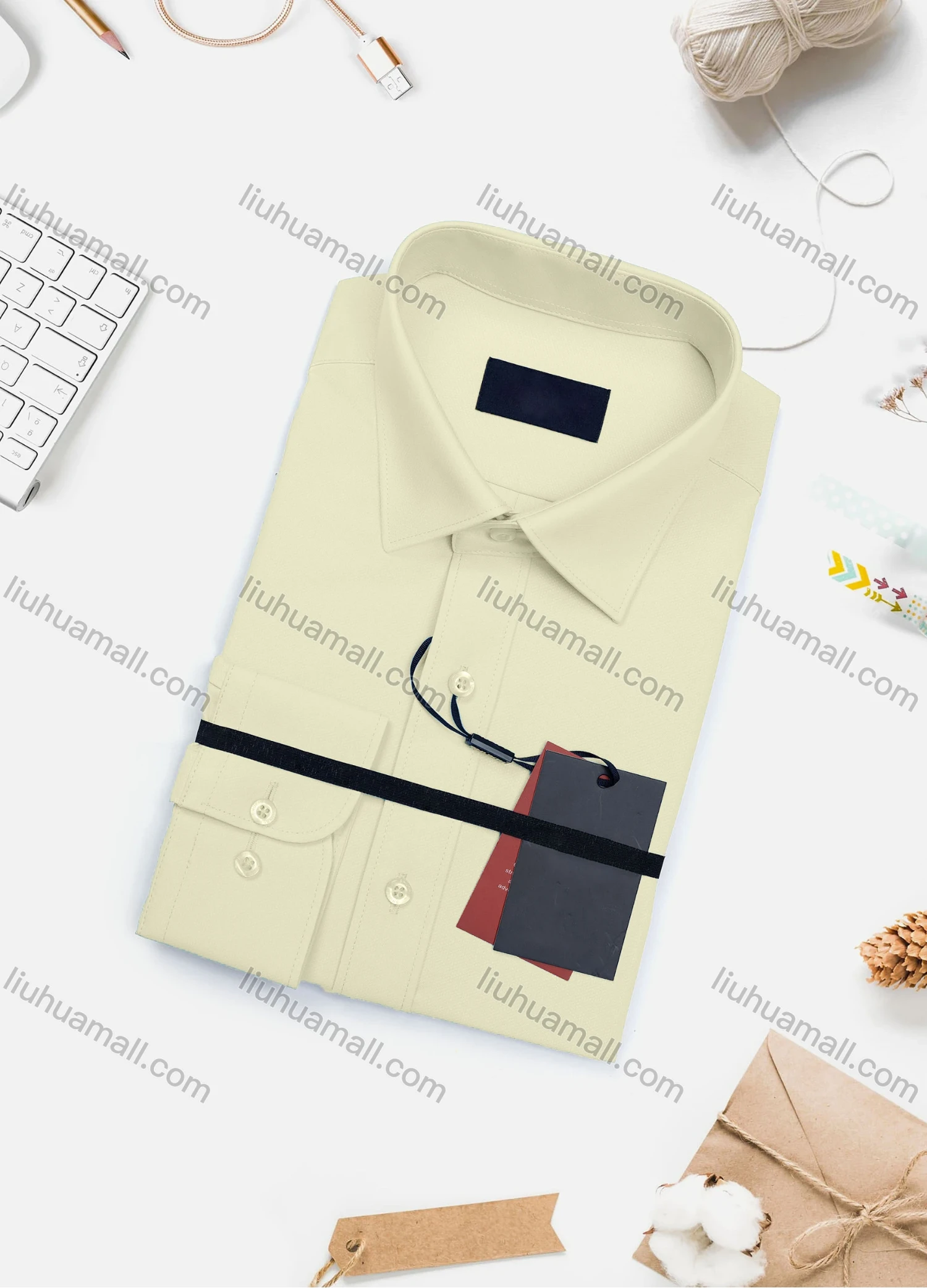 Wholesale Men's Casual Plain Long Sleeve Collared Button Down Shirt 0567-2# - Liuhuamall