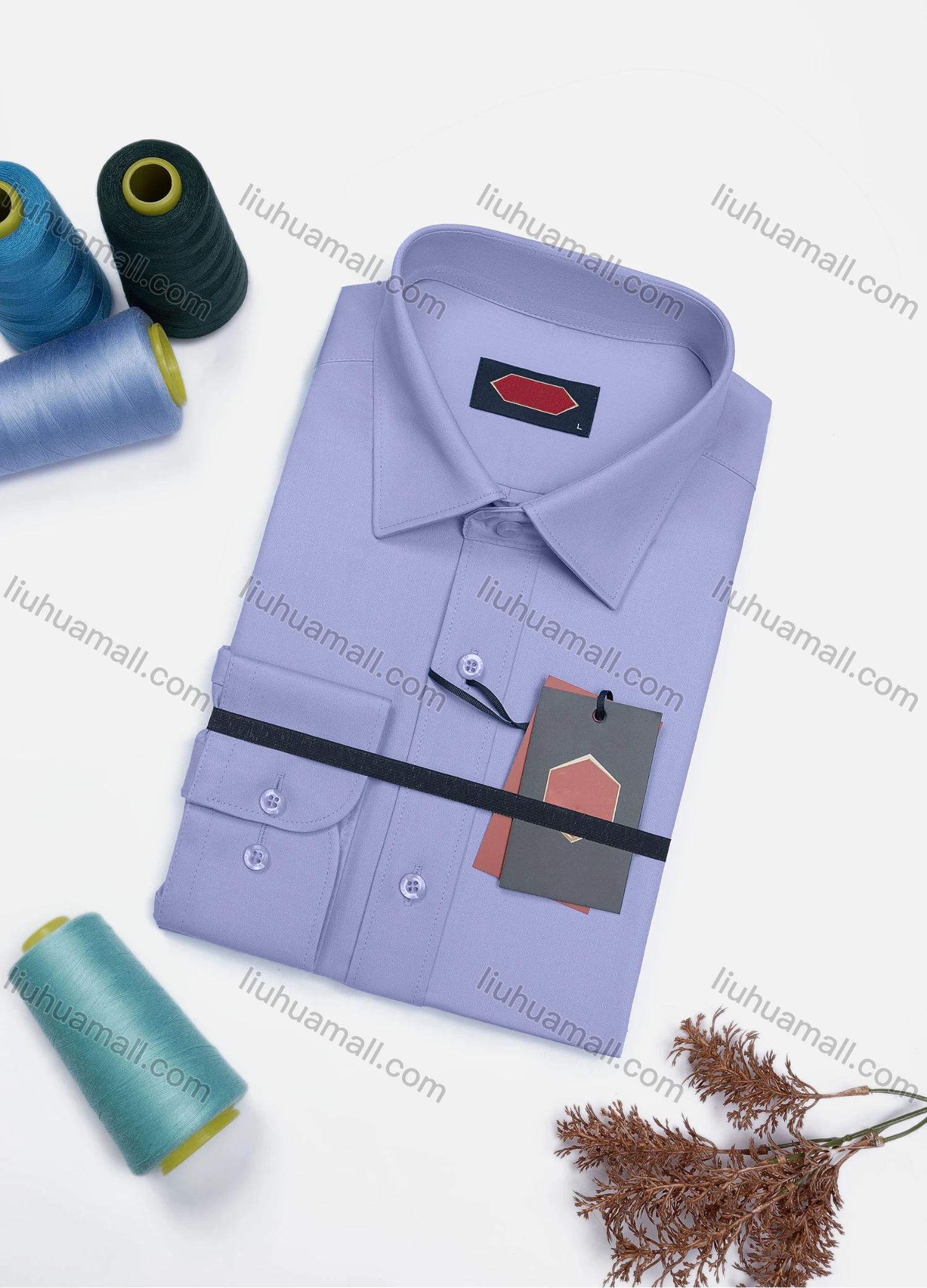 Wholesale Men's Casual Plain Long Sleeve Collared Button Down Shirt 0568-2# - Liuhuamall