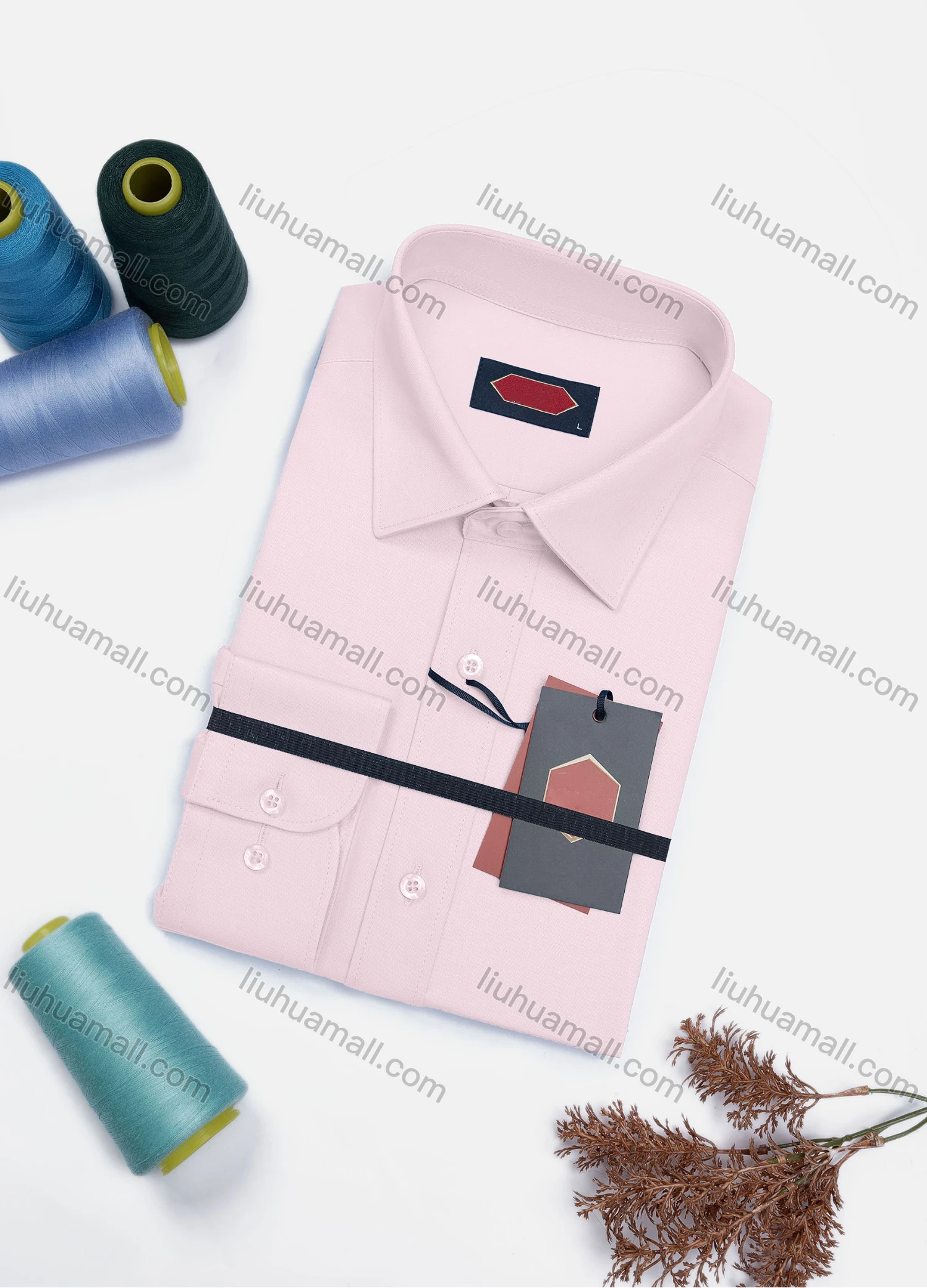 Wholesale Men's Casual Plain Long Sleeve Collared Button Down Shirt 0568-2# - Liuhuamall