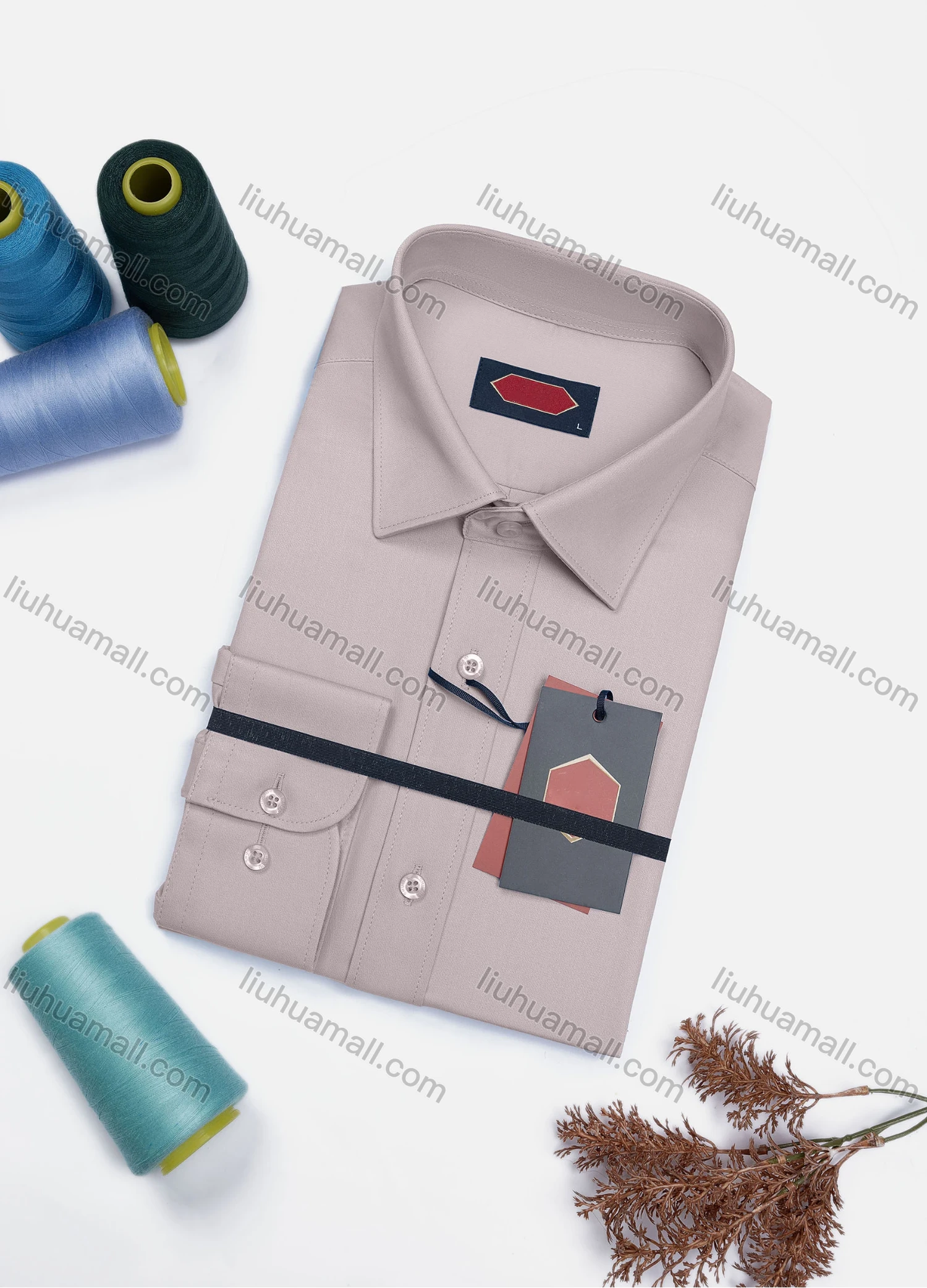 Wholesale Men's Casual Plain Long Sleeve Collared Button Down Shirt 0568-2# - Liuhuamall