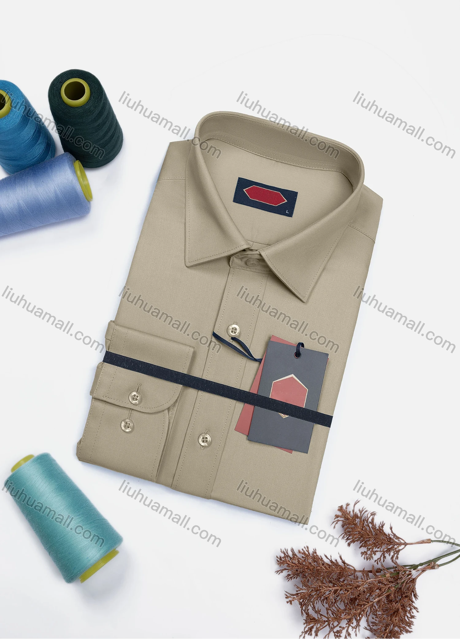 Wholesale Men's Casual Plain Long Sleeve Collared Button Down Shirt 0568-2# - Liuhuamall