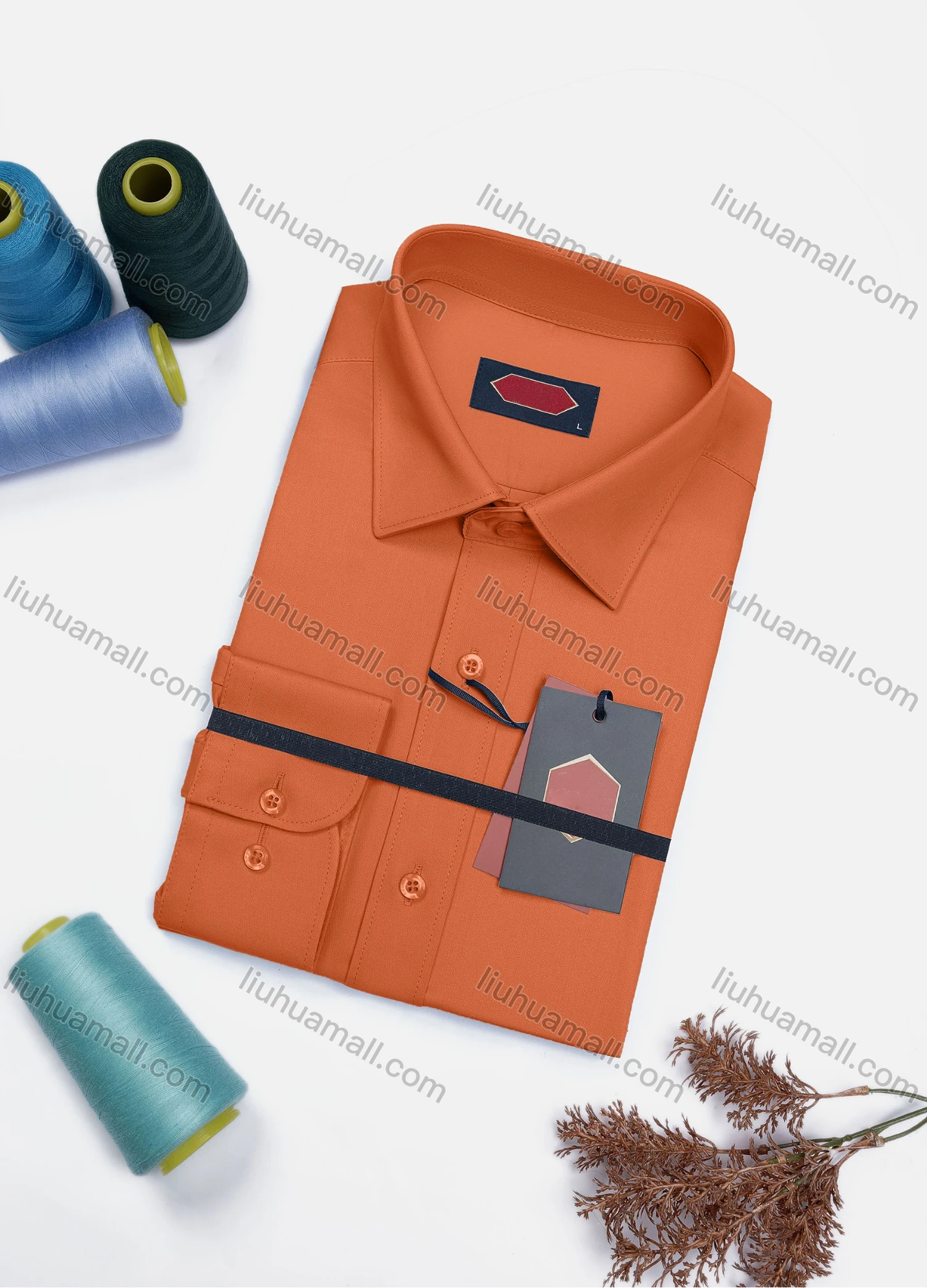 Wholesale Men's Casual Plain Long Sleeve Collared Button Down Shirt 0568-2# - Liuhuamall