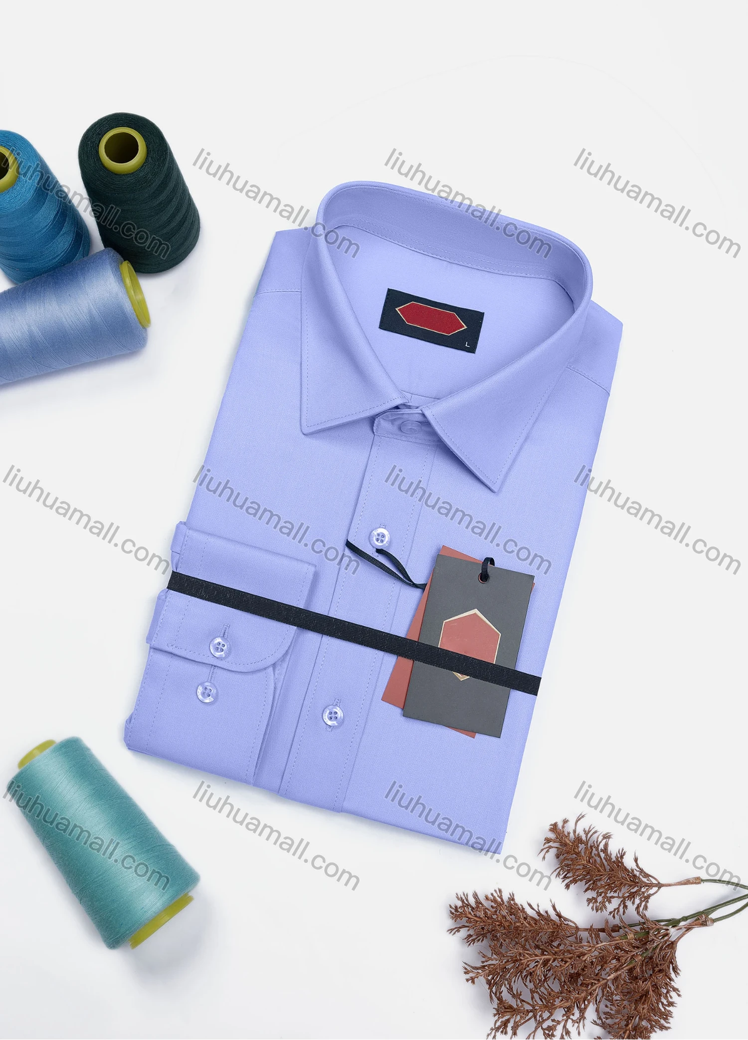 Wholesale Men's Casual Plain Long Sleeve Collared Button Down Shirt 0568-2# - Liuhuamall