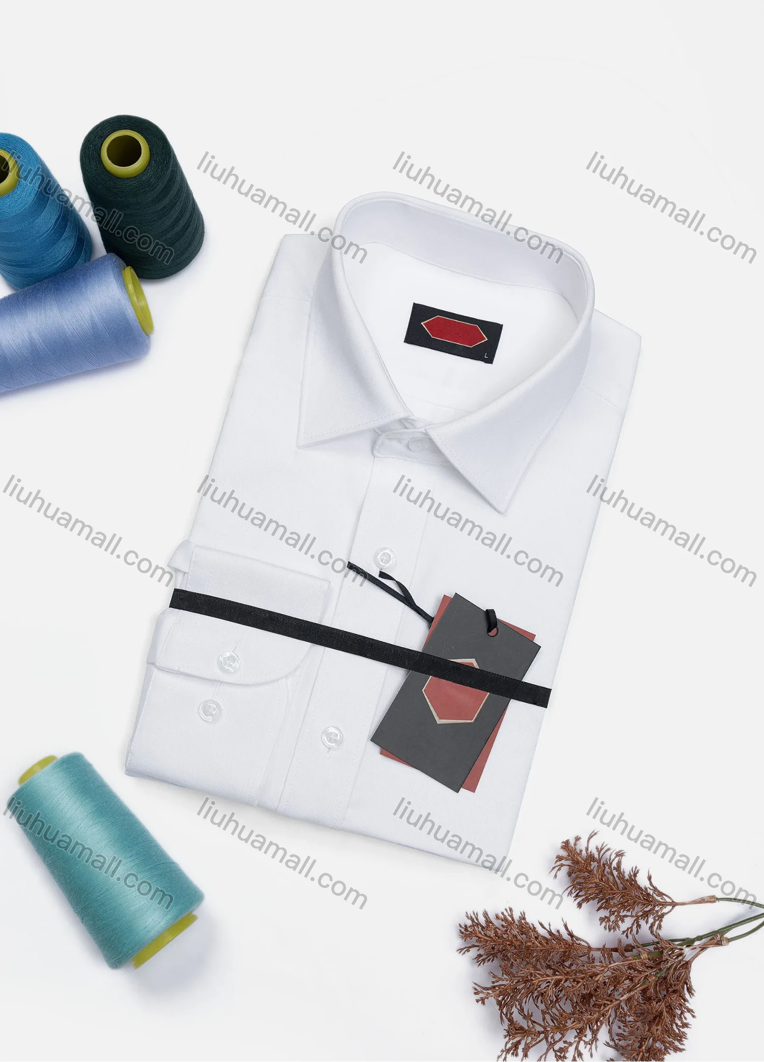 Wholesale Men's Casual Plain Long Sleeve Collared Button Down Shirt 0568-2# - Liuhuamall