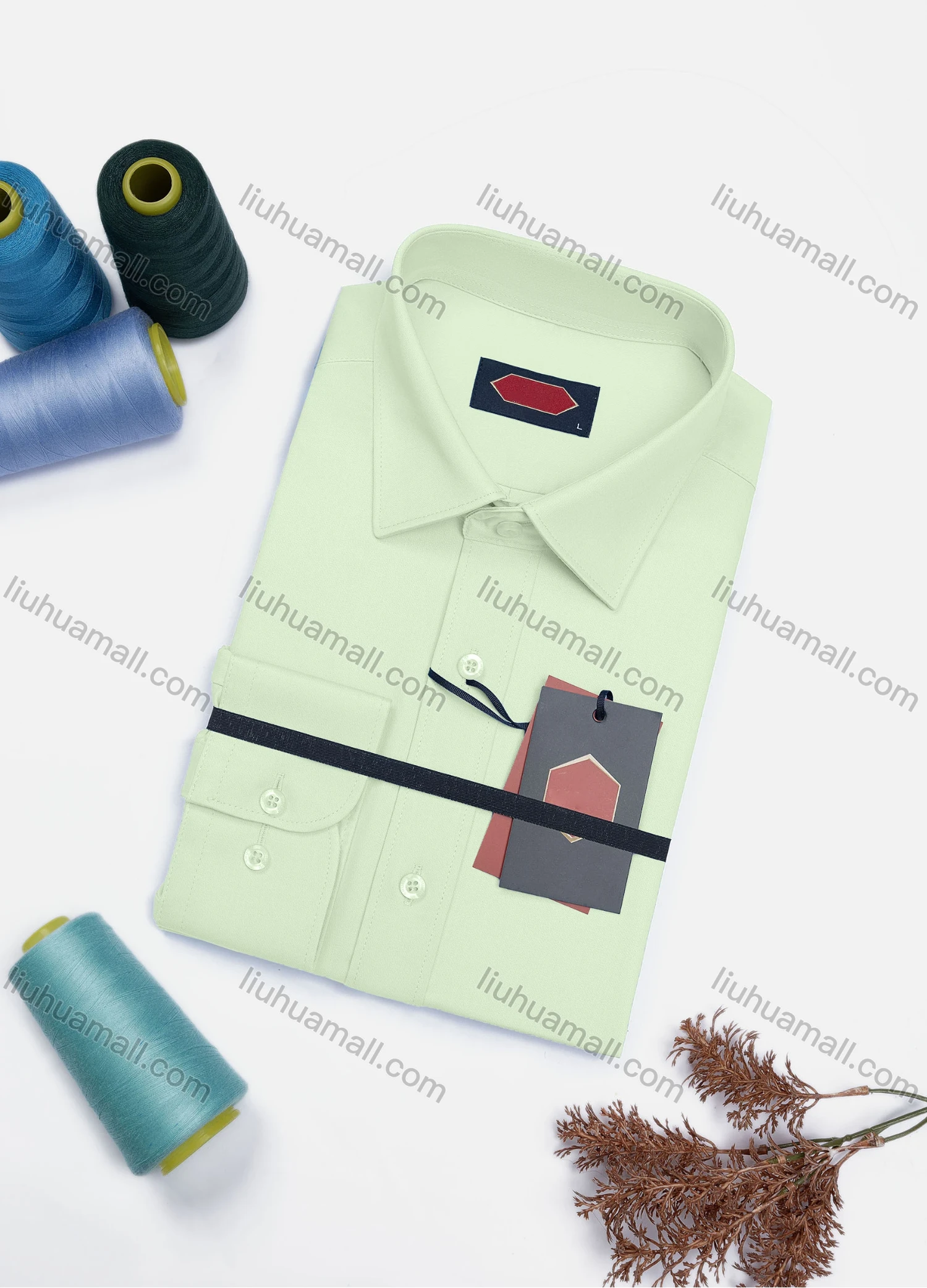 Wholesale Men's Casual Plain Long Sleeve Collared Button Down Shirt 0568-2# - Liuhuamall