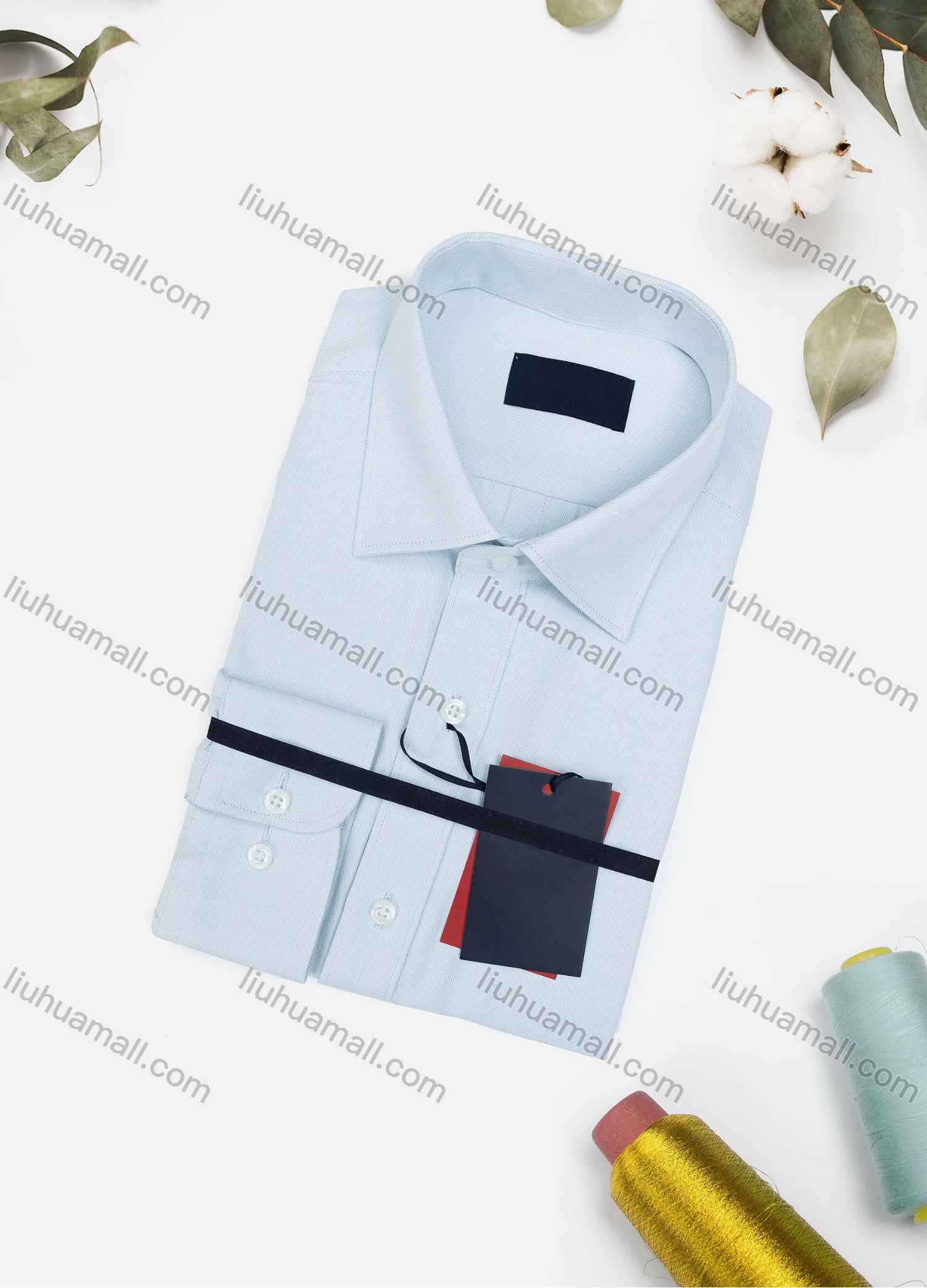 Wholesale Men's Casual Plain Long Sleeve Collared Button Down Shirt 591-6# - Liuhuamall