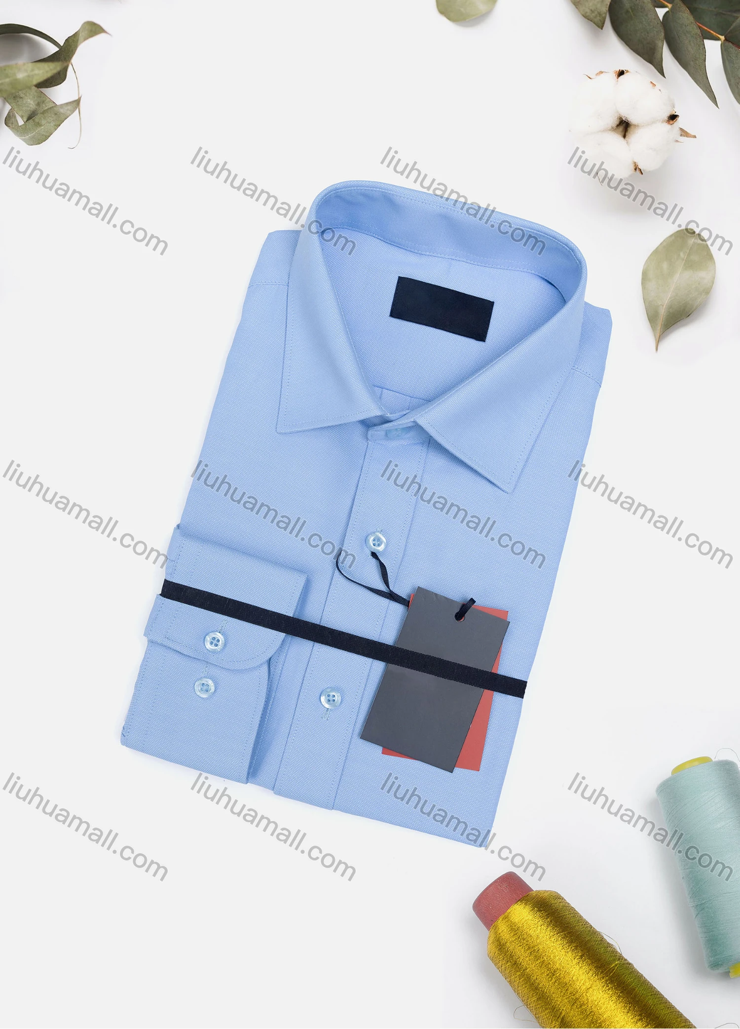 Wholesale Men's Casual Plain Long Sleeve Collared Button Down Shirt 591-6# - Liuhuamall