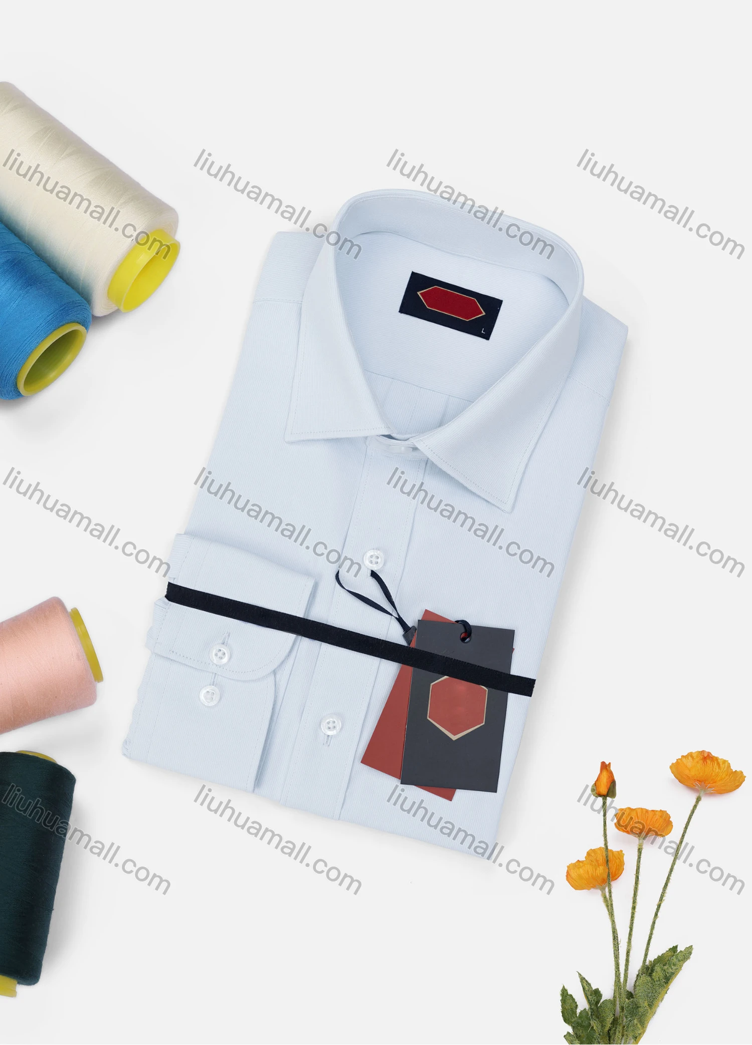 Wholesale Men's Casual Plain Long Sleeve Collared Button Down Shirt 646-5# - Liuhuamall