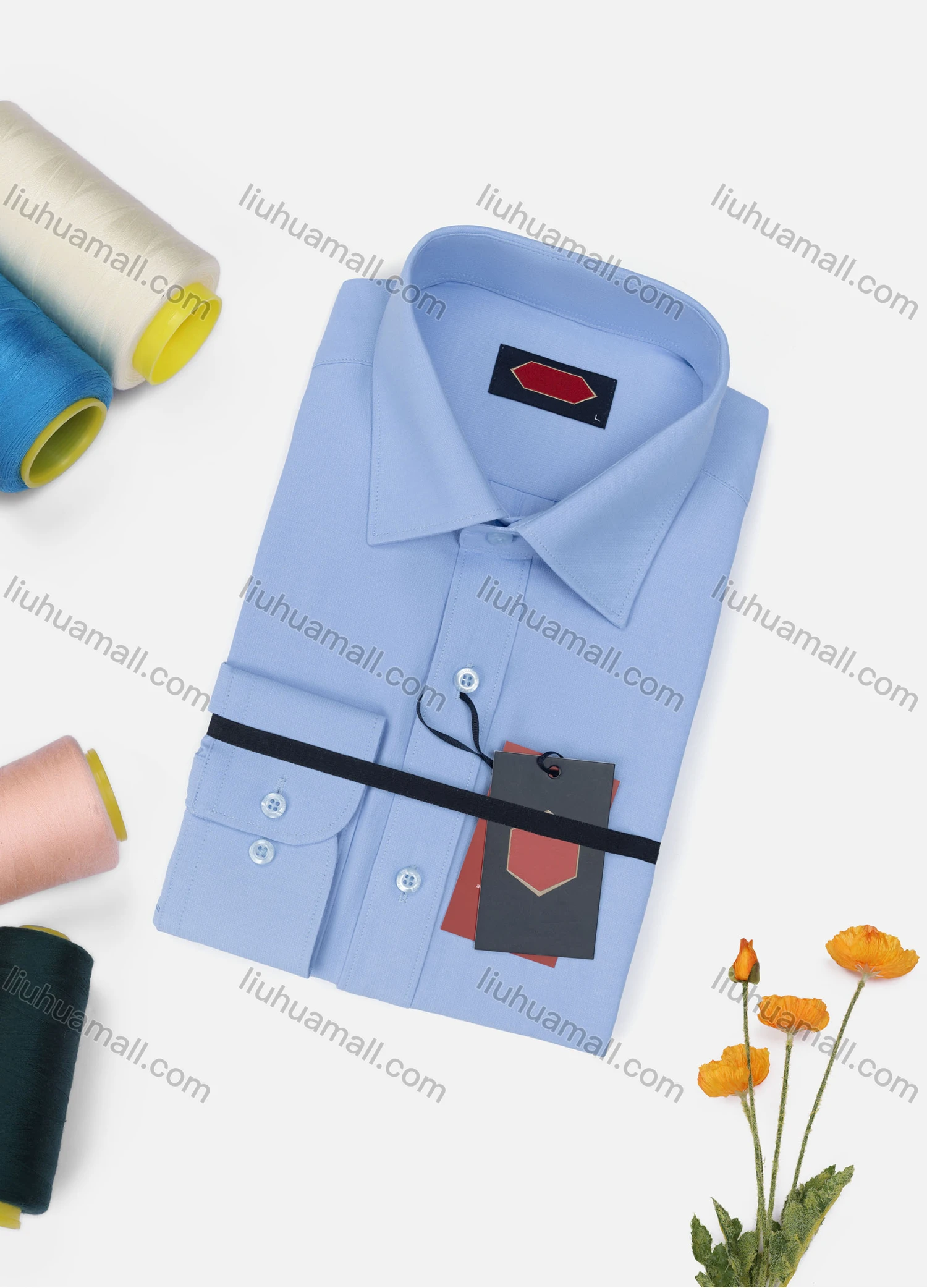 Wholesale Men's Casual Plain Long Sleeve Collared Button Down Shirt 646-5# - Liuhuamall