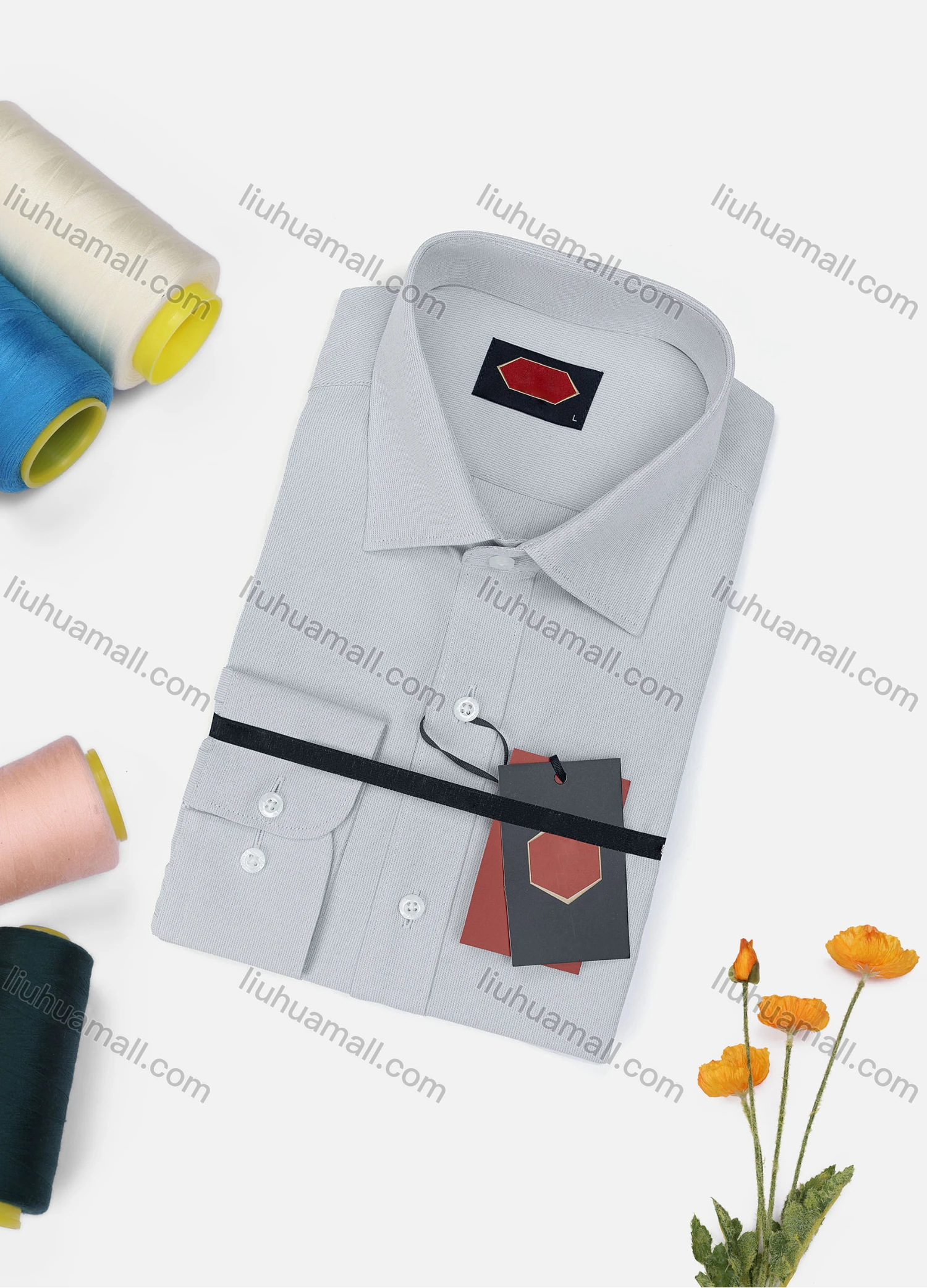 Wholesale Men's Casual Plain Long Sleeve Collared Button Down Shirt 646-5# - Liuhuamall