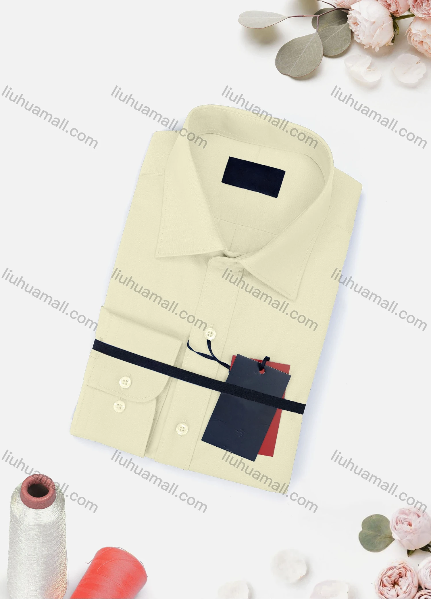 Wholesale Men's Casual Plain Long Sleeve Collared Button Down Shirt 0663-2# - Liuhuamall
