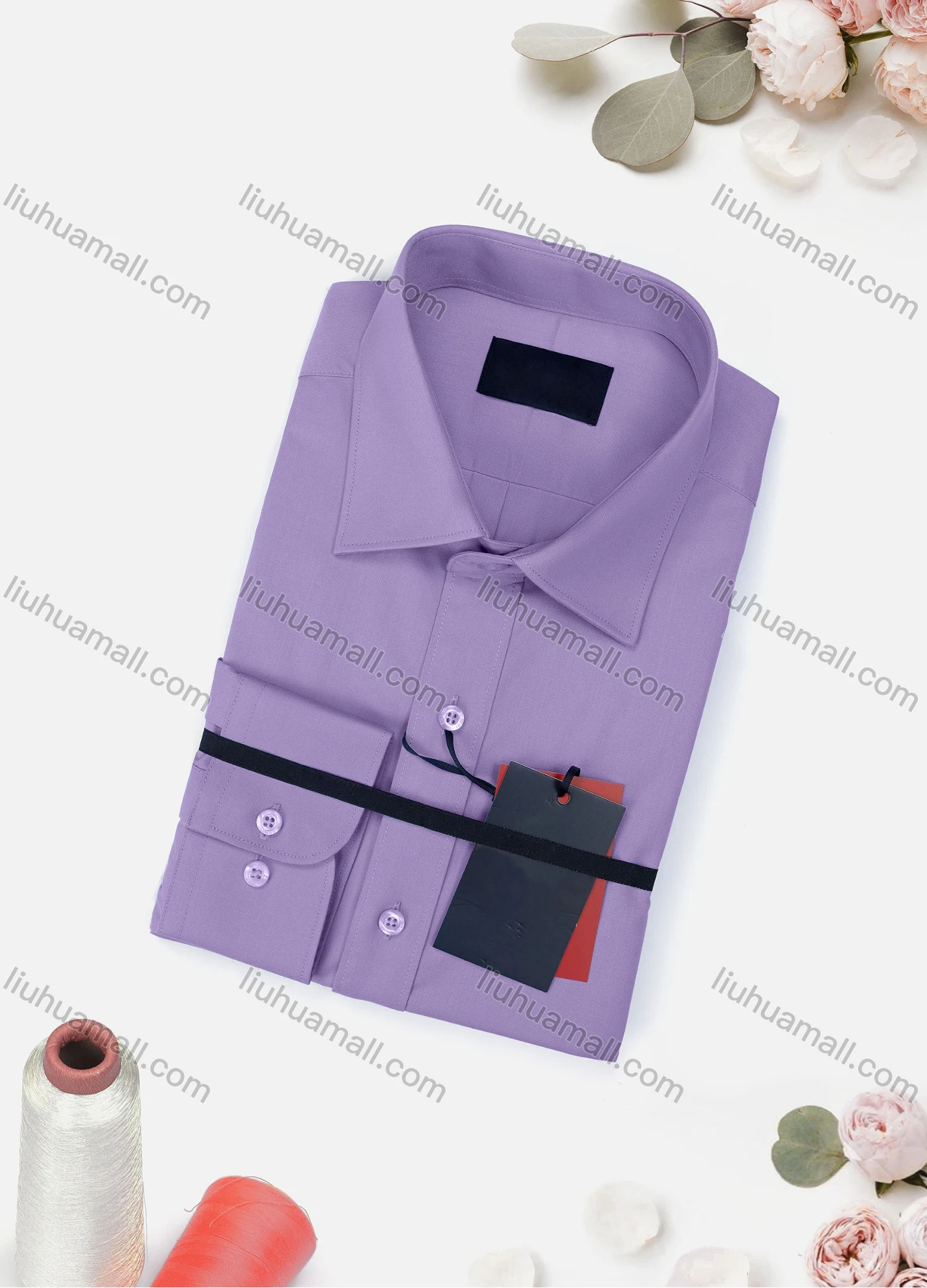 Wholesale Men's Casual Plain Long Sleeve Collared Button Down Shirt 0663-2# - Liuhuamall
