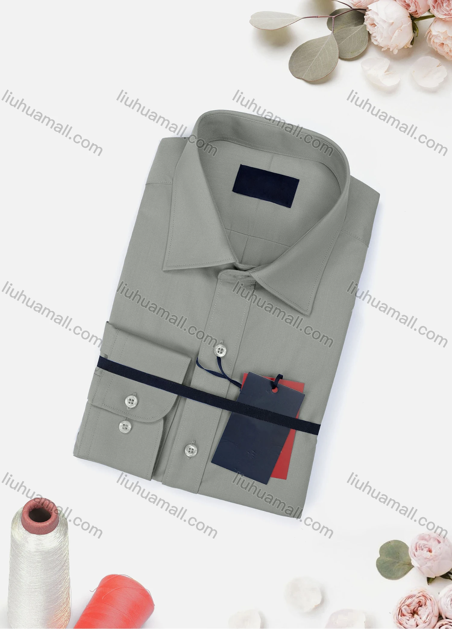 Wholesale Men's Casual Plain Long Sleeve Collared Button Down Shirt 0663-2# - Liuhuamall