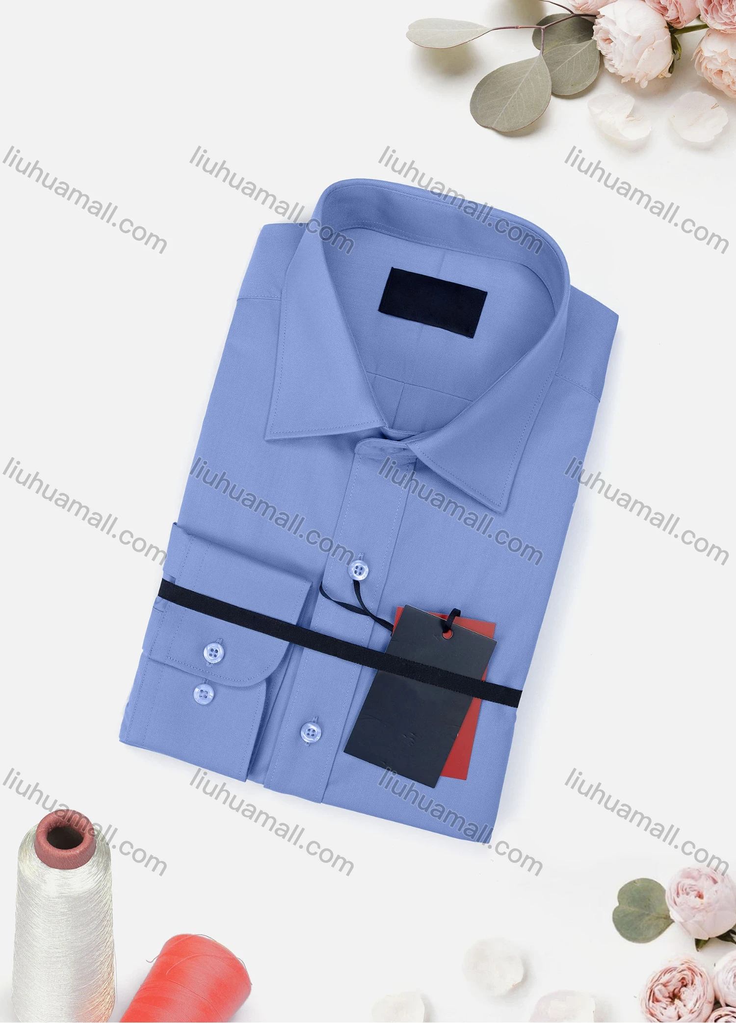 Wholesale Men's Casual Plain Long Sleeve Collared Button Down Shirt 0663-2# - Liuhuamall
