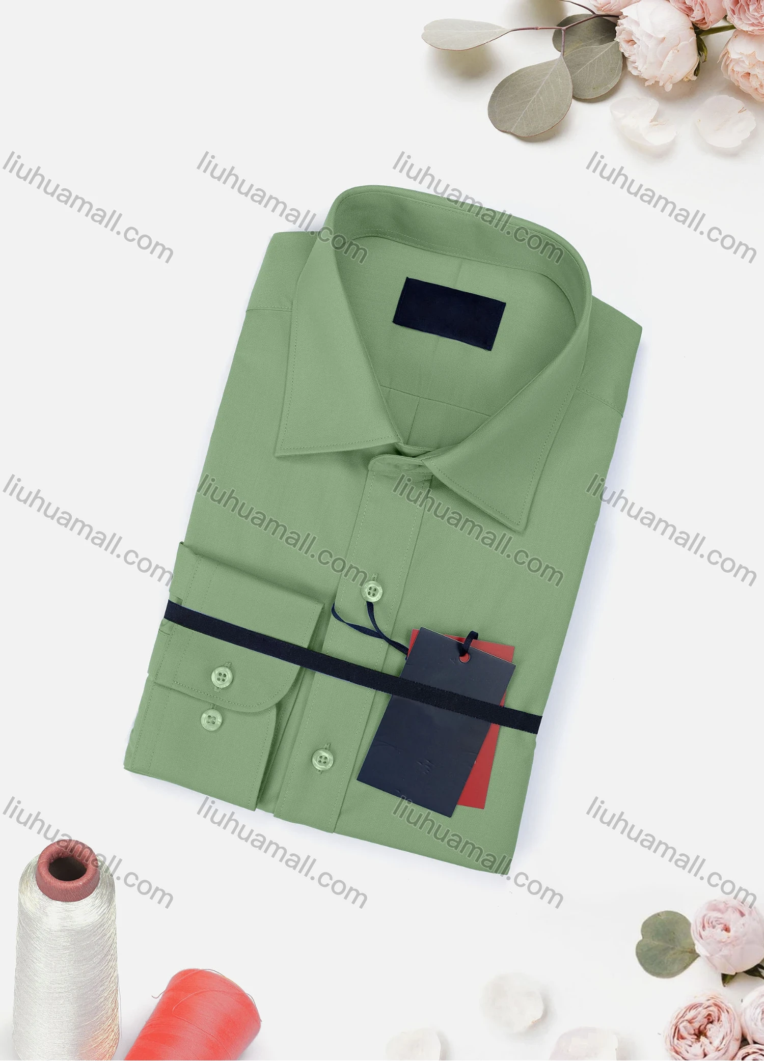 Wholesale Men's Casual Plain Long Sleeve Collared Button Down Shirt 0663-2# - Liuhuamall
