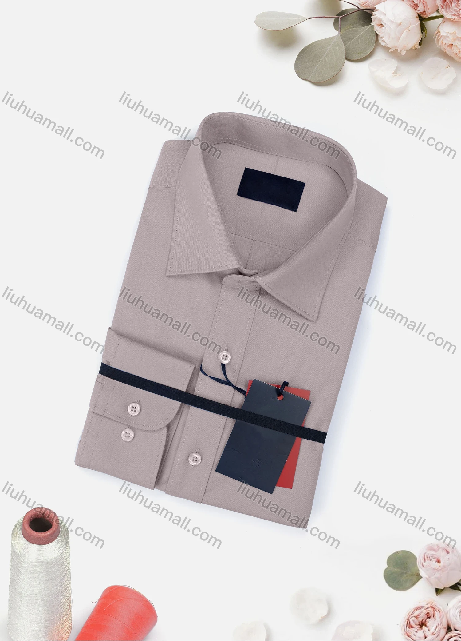 Wholesale Men's Casual Plain Long Sleeve Collared Button Down Shirt 0663-2# - Liuhuamall