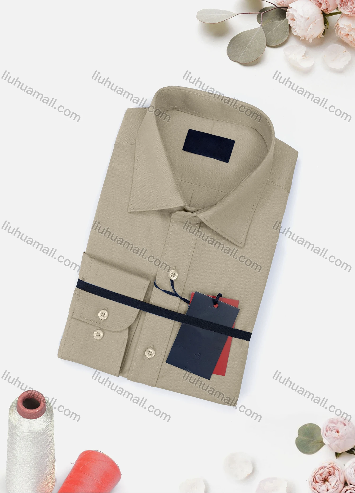 Wholesale Men's Casual Plain Long Sleeve Collared Button Down Shirt 0663-2# - Liuhuamall