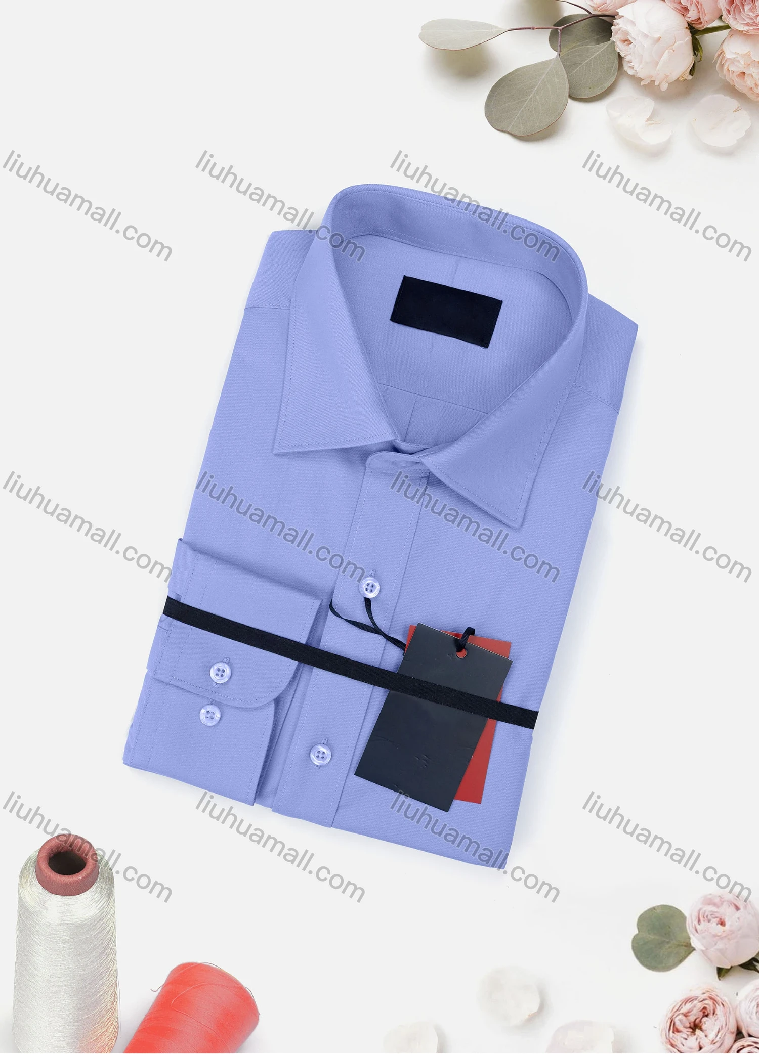 Wholesale Men's Casual Plain Long Sleeve Collared Button Down Shirt 0663-2# - Liuhuamall