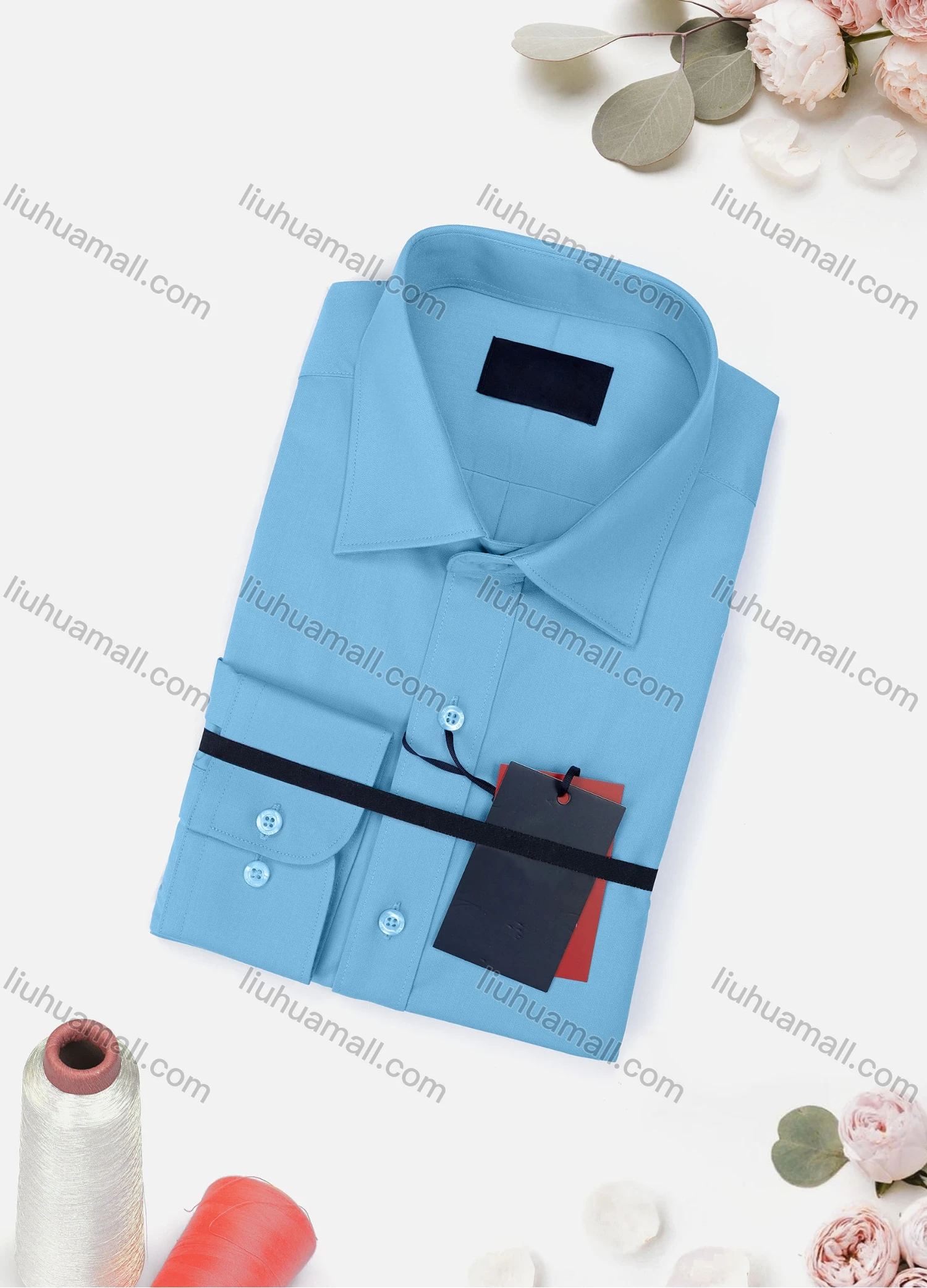 Wholesale Men's Casual Plain Long Sleeve Collared Button Down Shirt 0663-2# - Liuhuamall