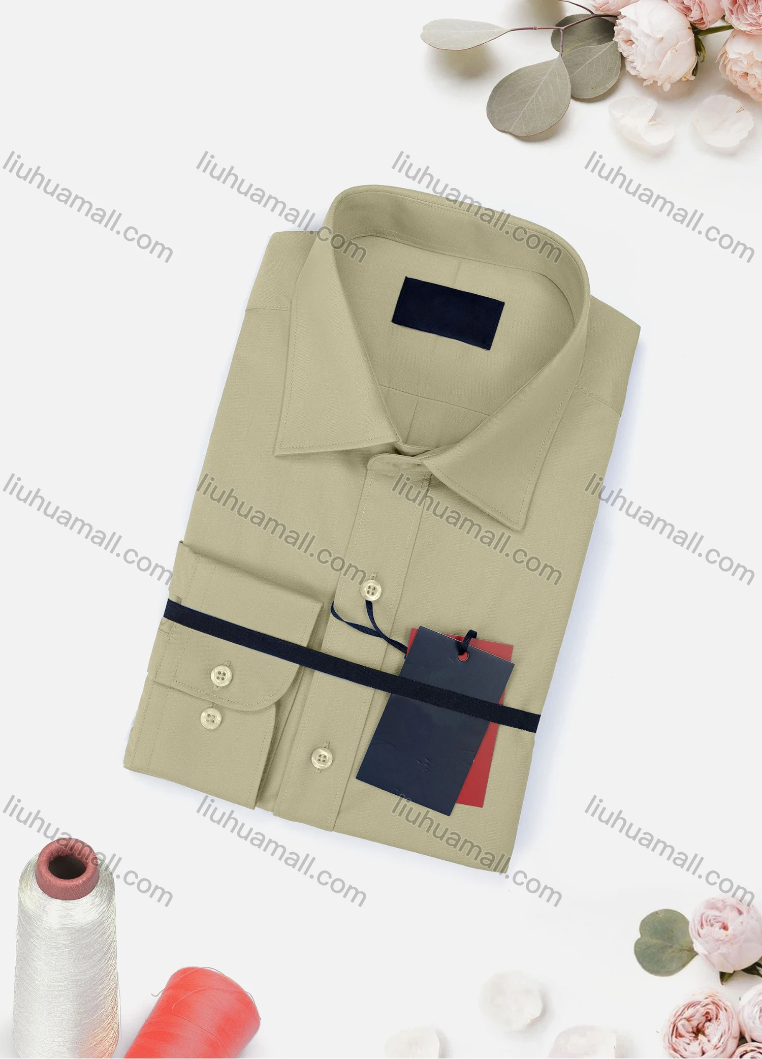 Wholesale Men's Casual Plain Long Sleeve Collared Button Down Shirt 0663-2# - Liuhuamall
