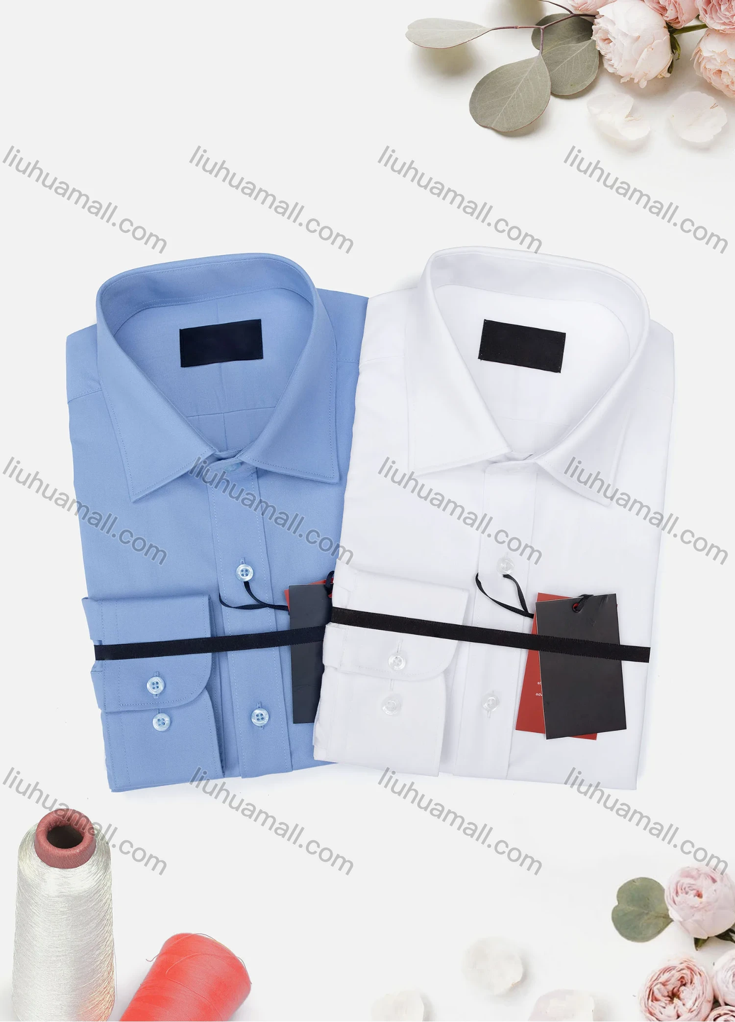 Wholesale Men's Casual Plain Long Sleeve Collared Button Down Shirt 0663-2# - Liuhuamall