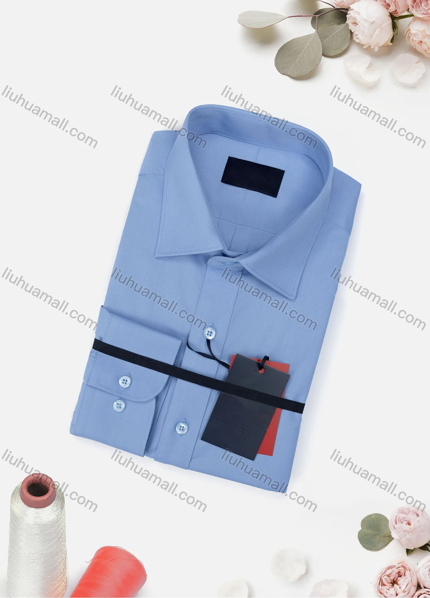 Wholesale Men's Casual Plain Long Sleeve Collared Button Down Shirt 0663-2# - Liuhuamall