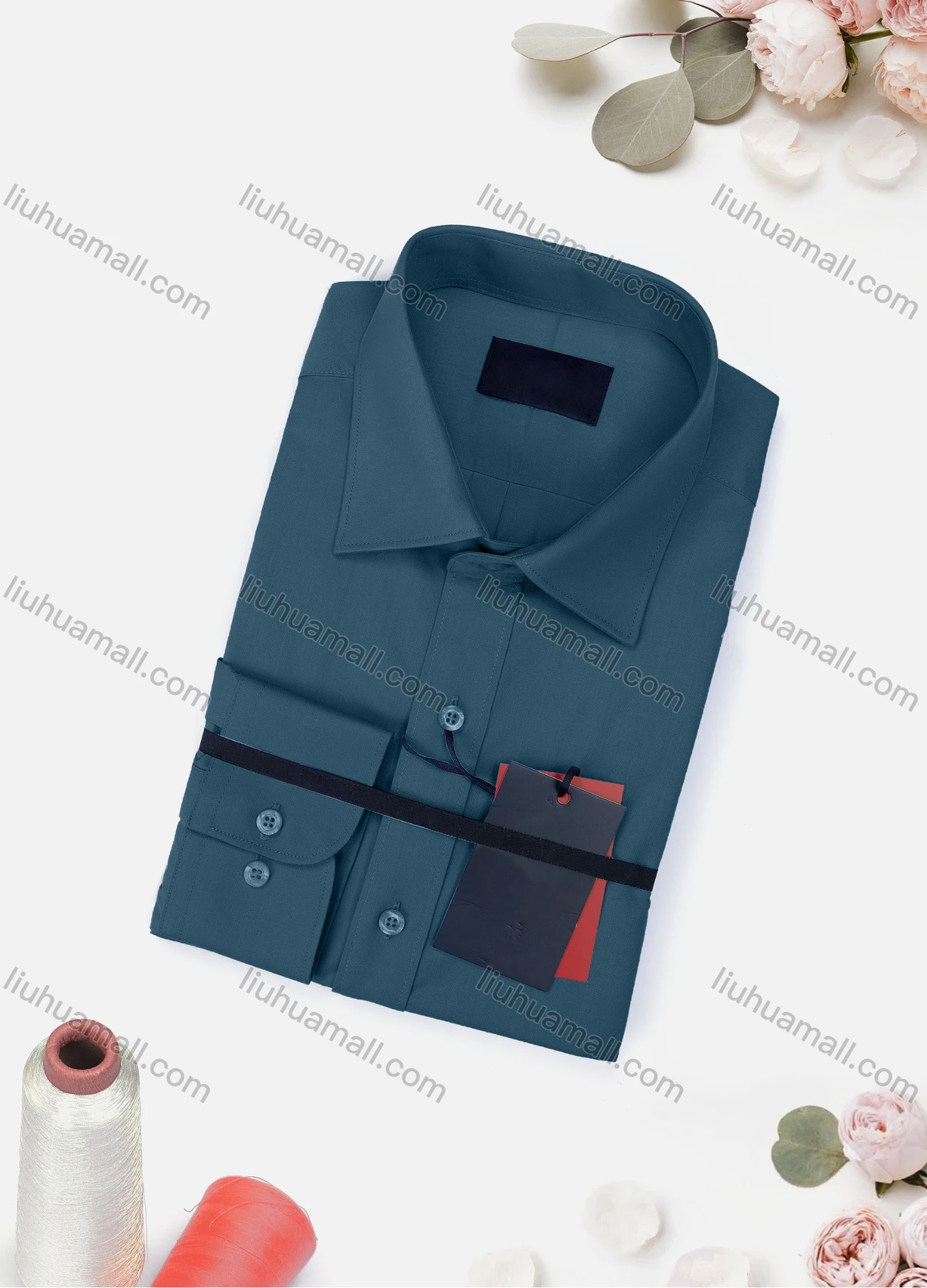 Wholesale Men's Casual Plain Long Sleeve Collared Button Down Shirt 0663-2# - Liuhuamall
