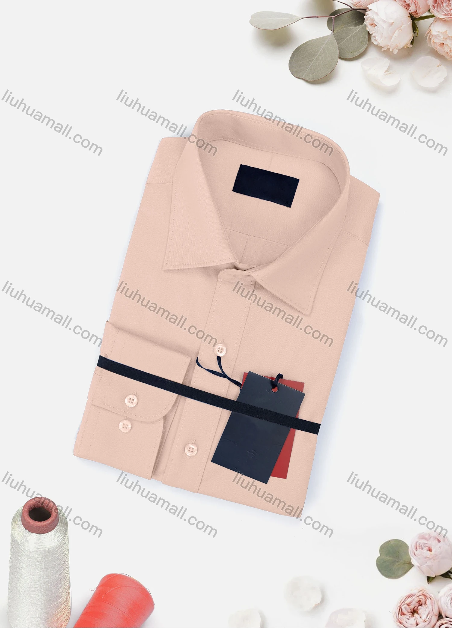 Wholesale Men's Casual Plain Long Sleeve Collared Button Down Shirt 0663-2# - Liuhuamall