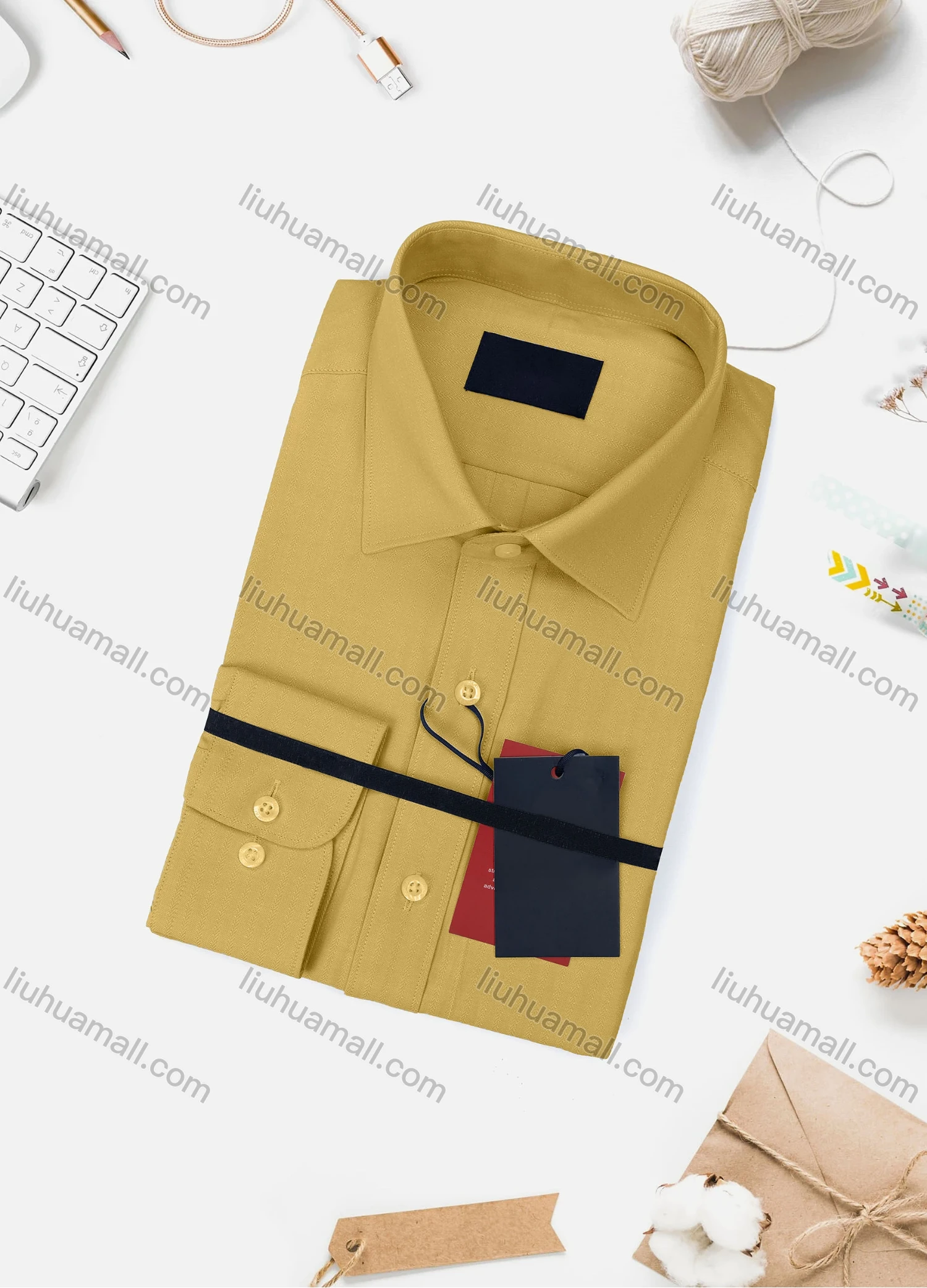 Wholesale Men's Casual Plain Long Sleeve Collared Button Down Shirt 733-4# - Liuhuamall