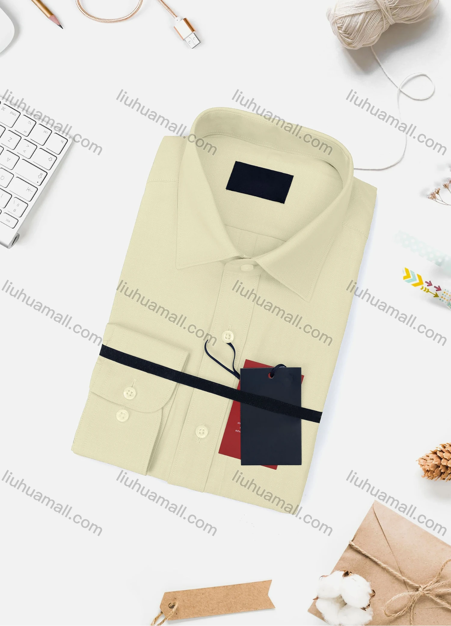 Wholesale Men's Casual Plain Long Sleeve Collared Button Down Shirt 733-4# - Liuhuamall