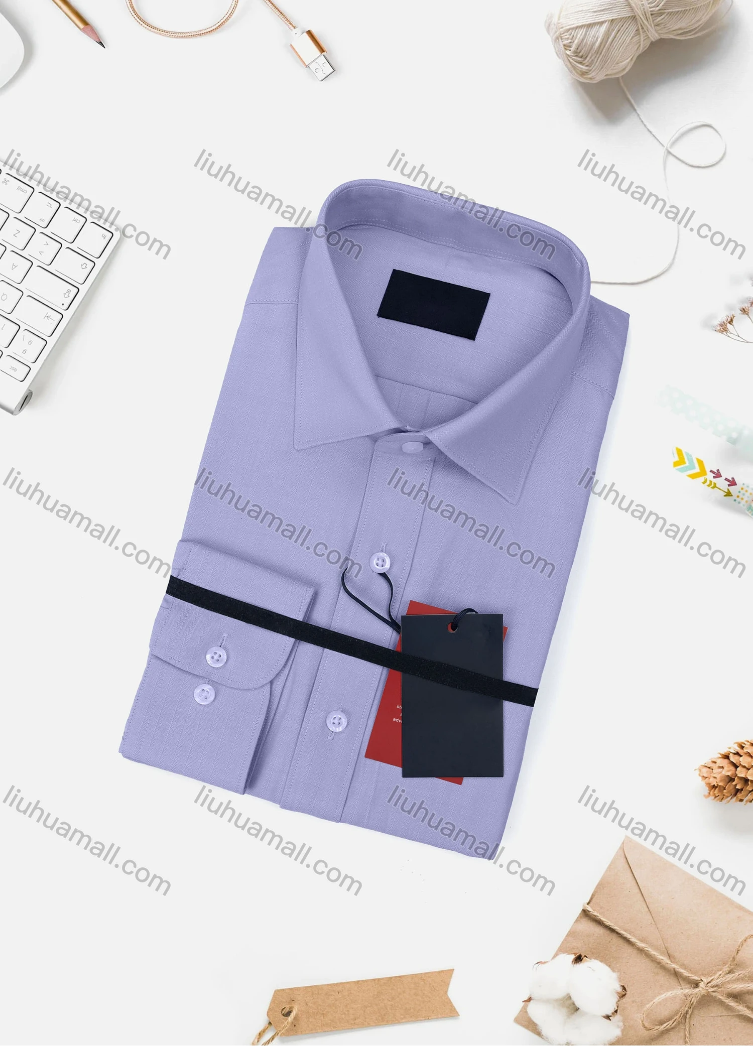 Wholesale Men's Casual Plain Long Sleeve Collared Button Down Shirt 733-4# - Liuhuamall