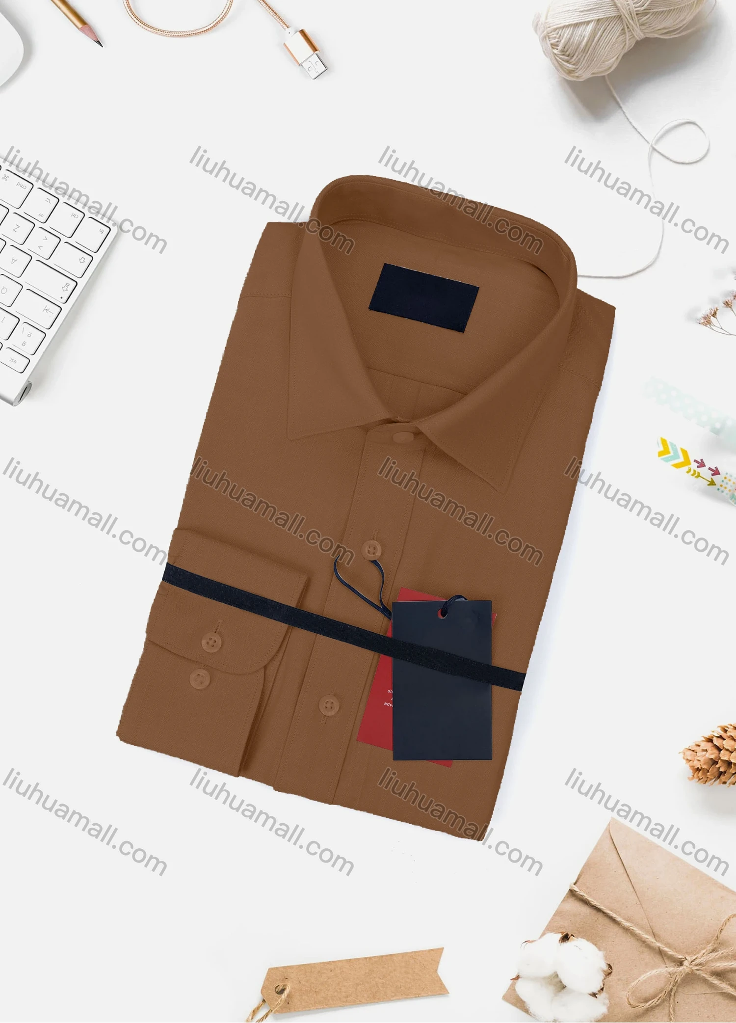 Wholesale Men's Casual Plain Long Sleeve Collared Button Down Shirt 733-4# - Liuhuamall
