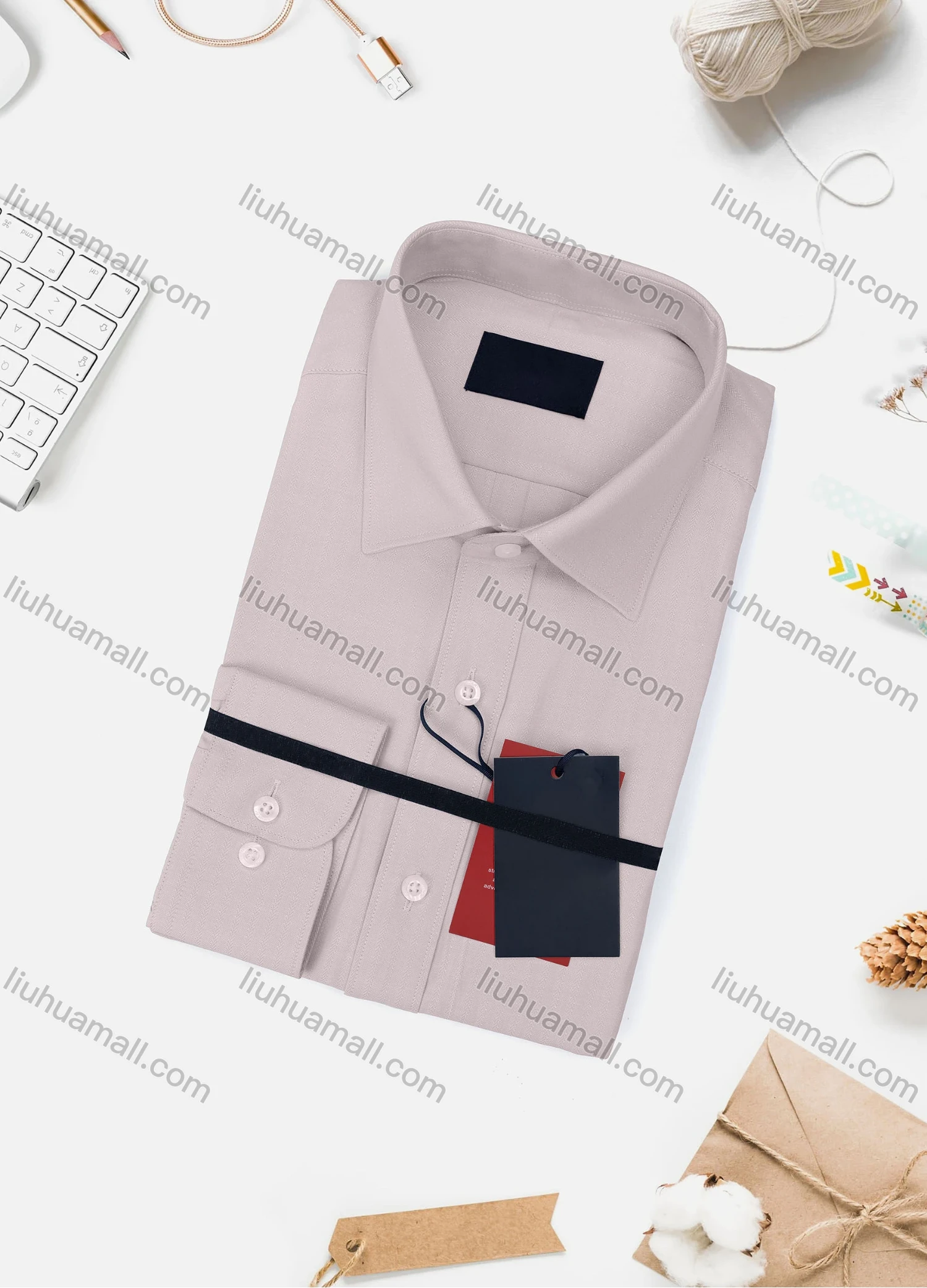 Wholesale Men's Casual Plain Long Sleeve Collared Button Down Shirt 733-4# - Liuhuamall