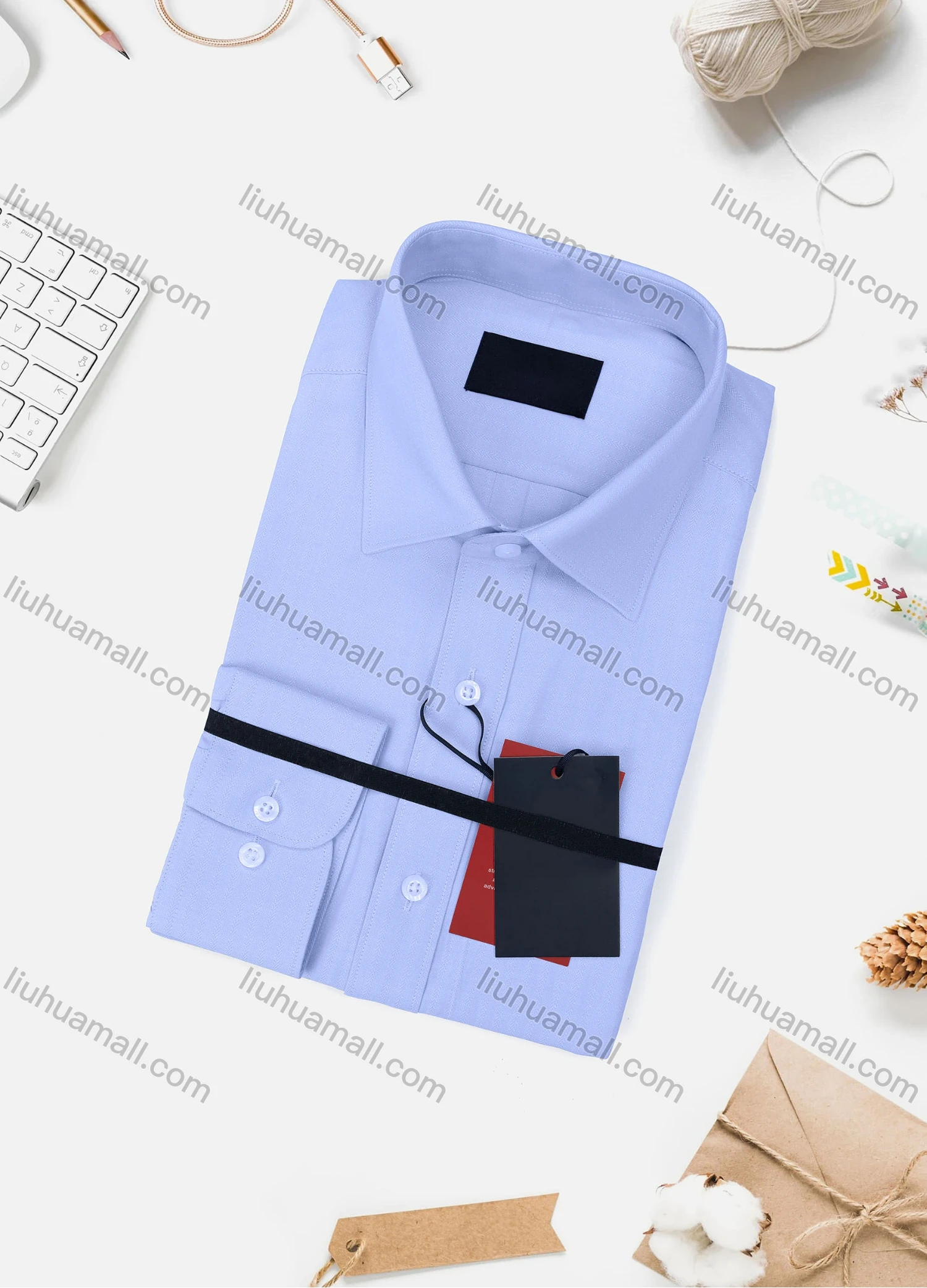 Wholesale Men's Casual Plain Long Sleeve Collared Button Down Shirt 733-4# - Liuhuamall