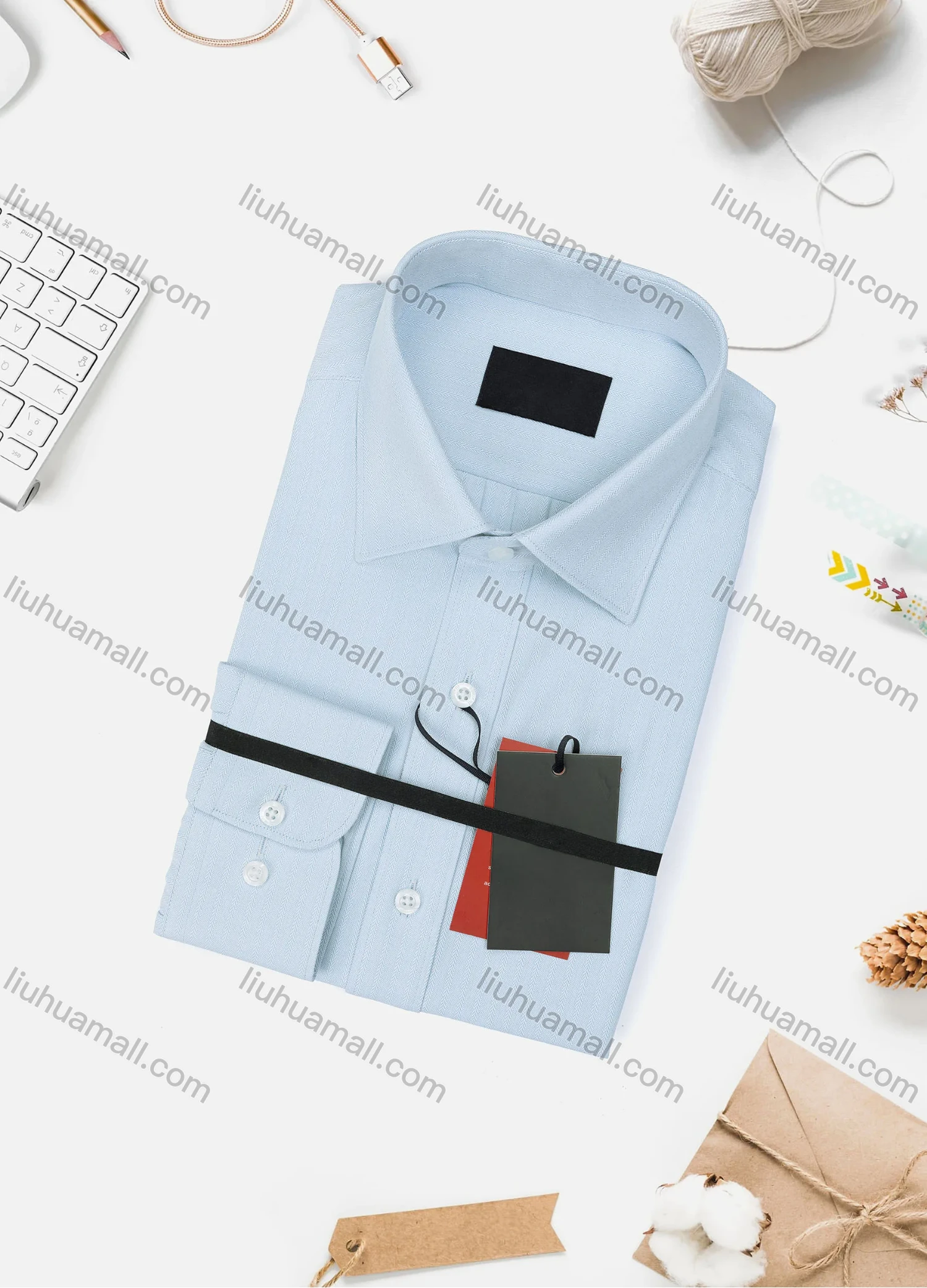 Wholesale Men's Casual Plain Long Sleeve Collared Button Down Shirt 733-4# - Liuhuamall