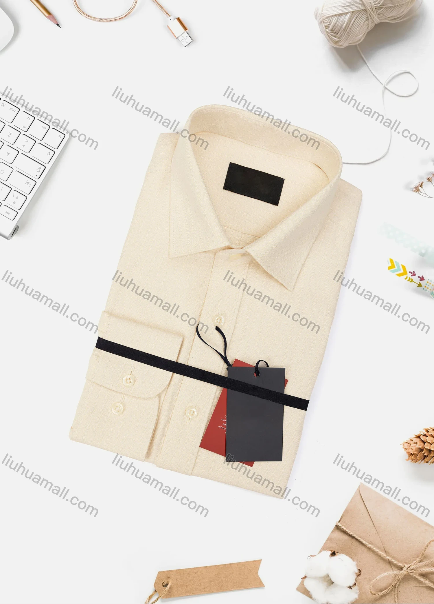 Wholesale Men's Casual Plain Long Sleeve Collared Button Down Shirt 733-4# - Liuhuamall