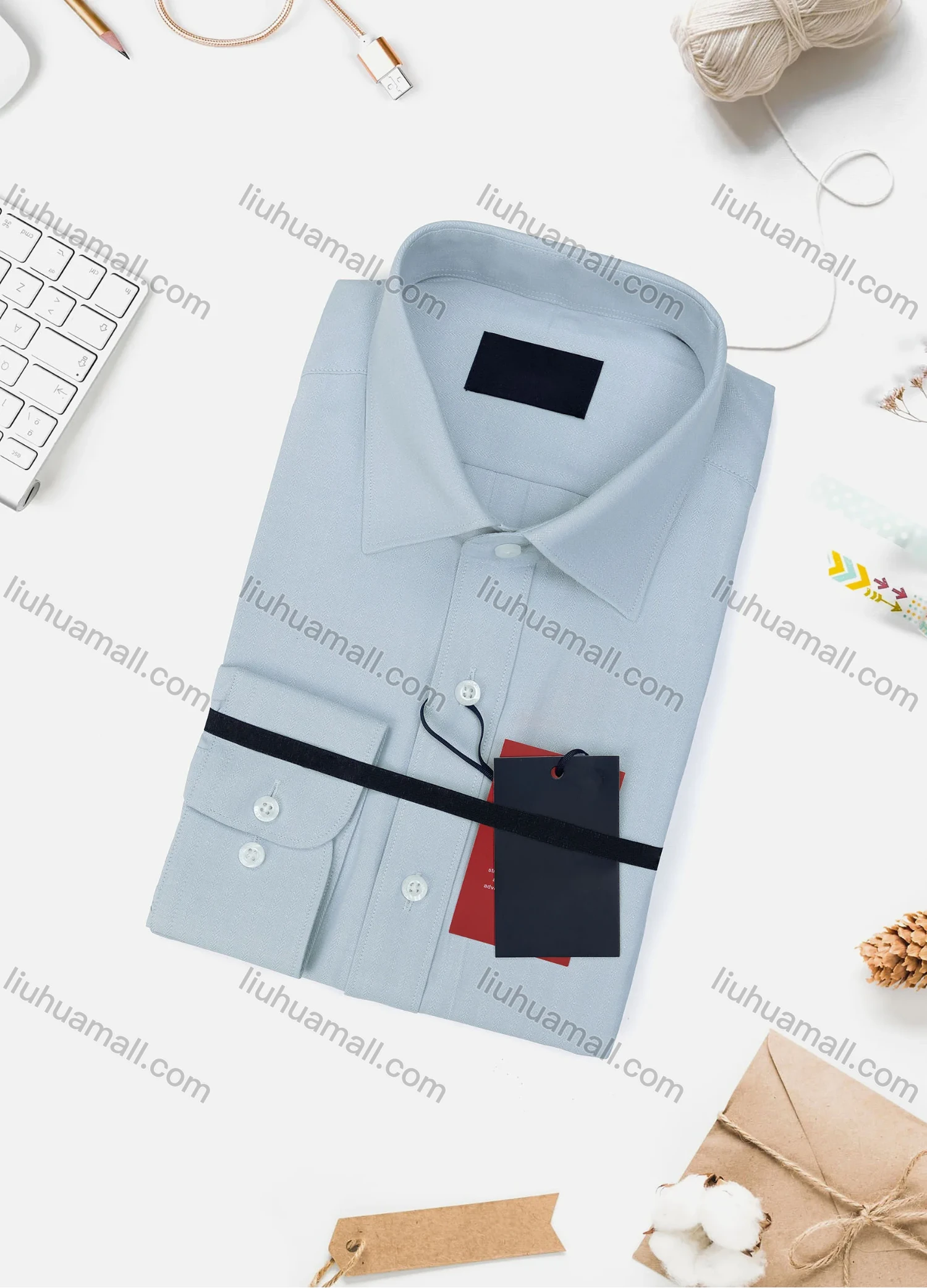 Wholesale Men's Casual Plain Long Sleeve Collared Button Down Shirt 733-4# - Liuhuamall