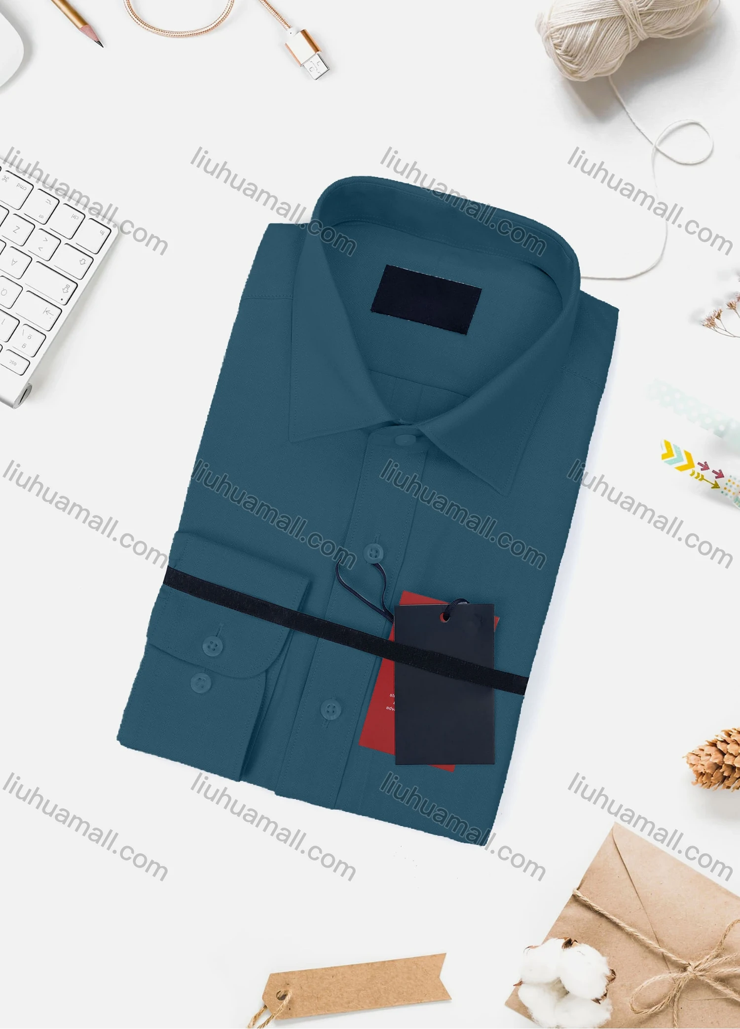 Wholesale Men's Casual Plain Long Sleeve Collared Button Down Shirt 733-4# - Liuhuamall