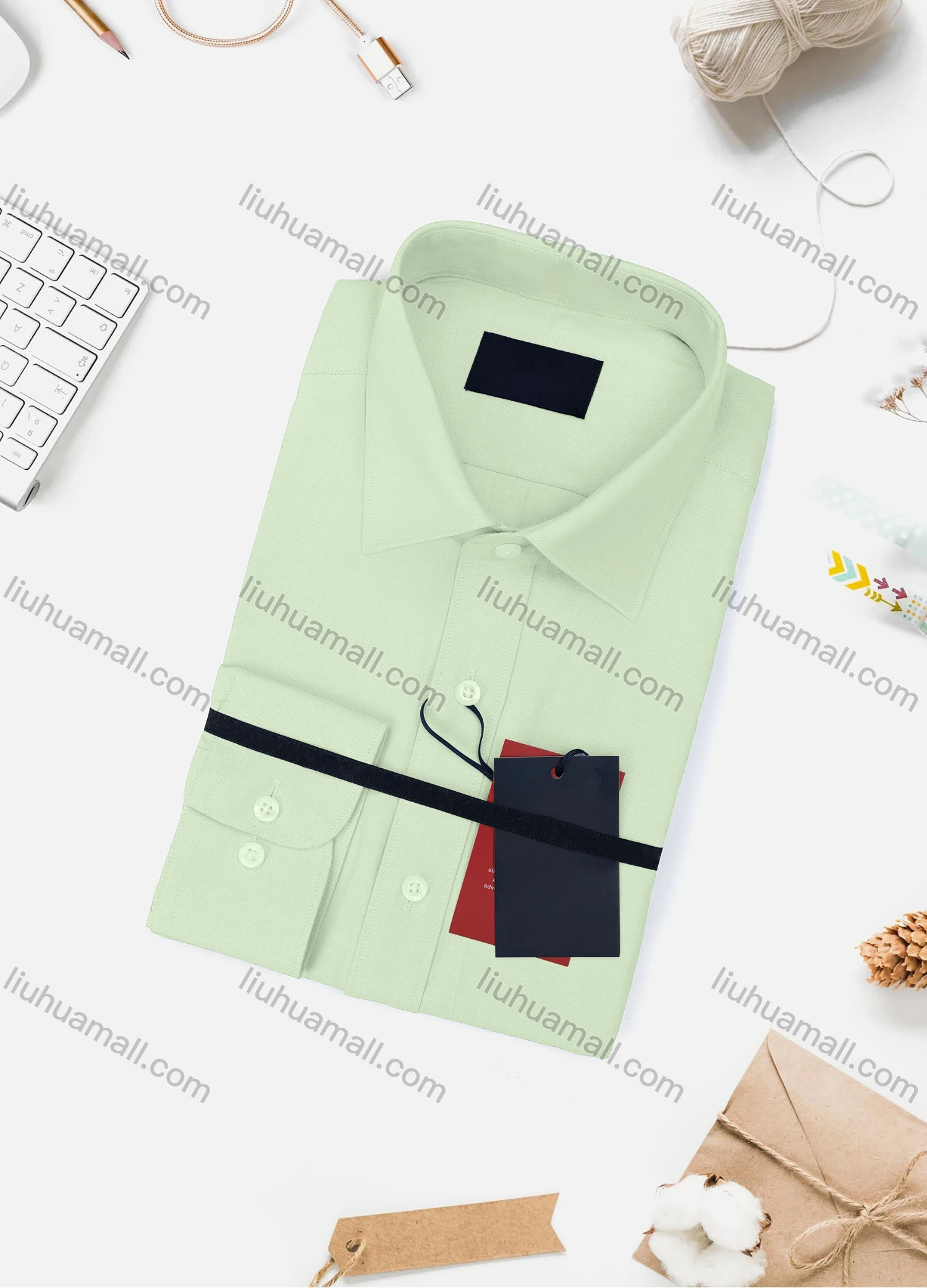 Wholesale Men's Casual Plain Long Sleeve Collared Button Down Shirt 733-4# - Liuhuamall