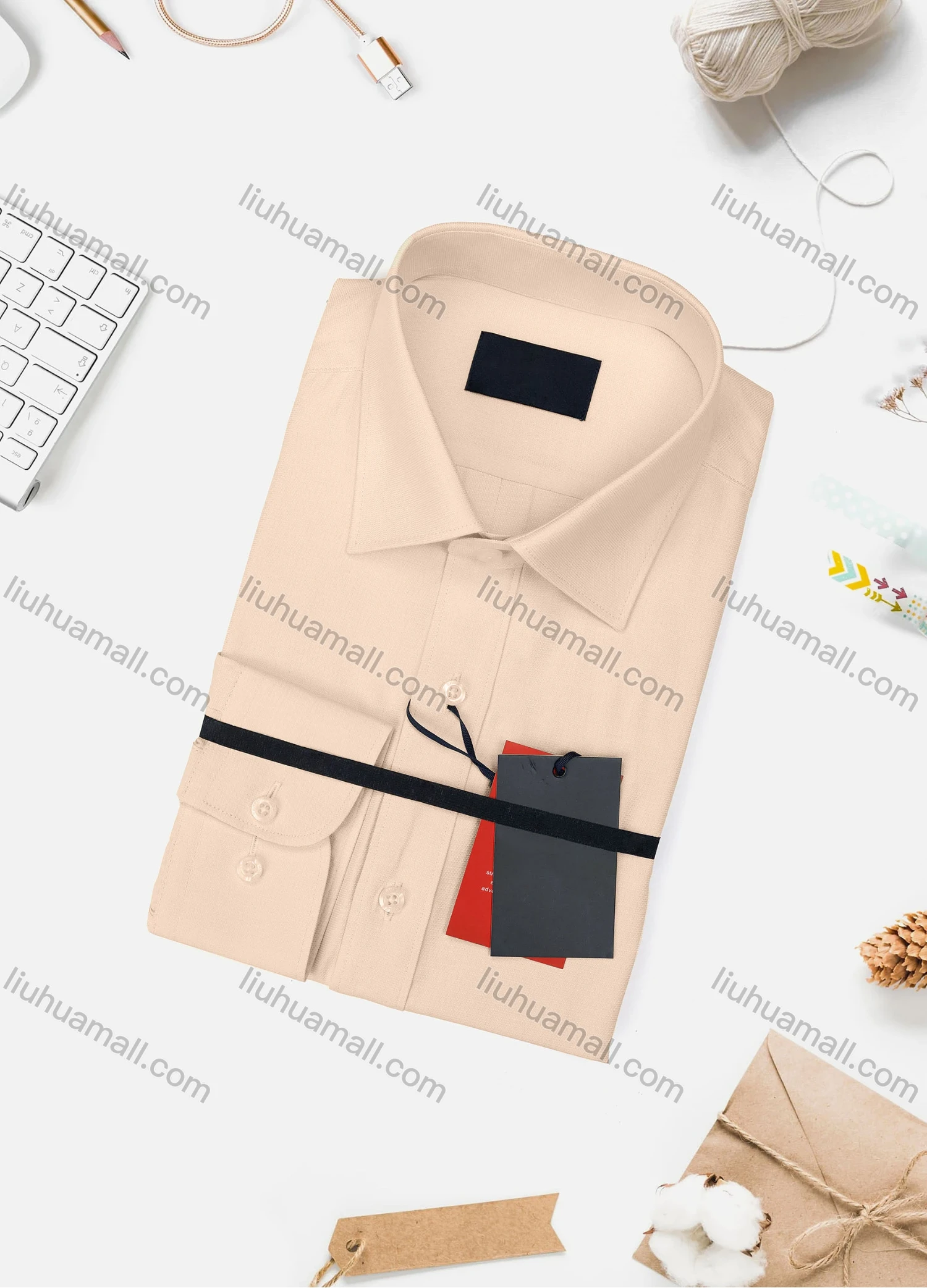 Wholesale Men's Casual Plain Long Sleeve Collared Button Down Shirt 734-4# - Liuhuamall