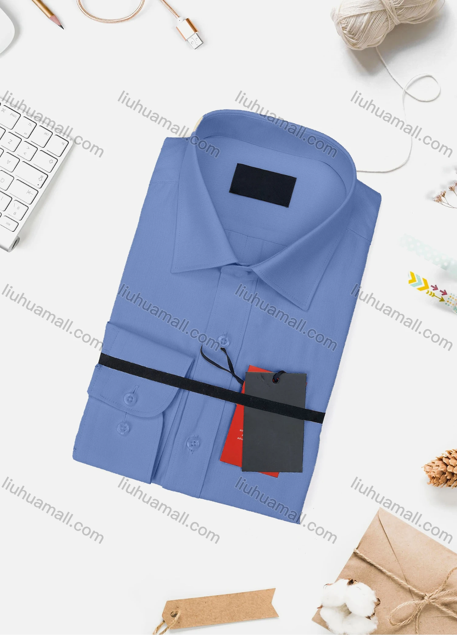 Wholesale Men's Casual Plain Long Sleeve Collared Button Down Shirt 734-4# - Liuhuamall