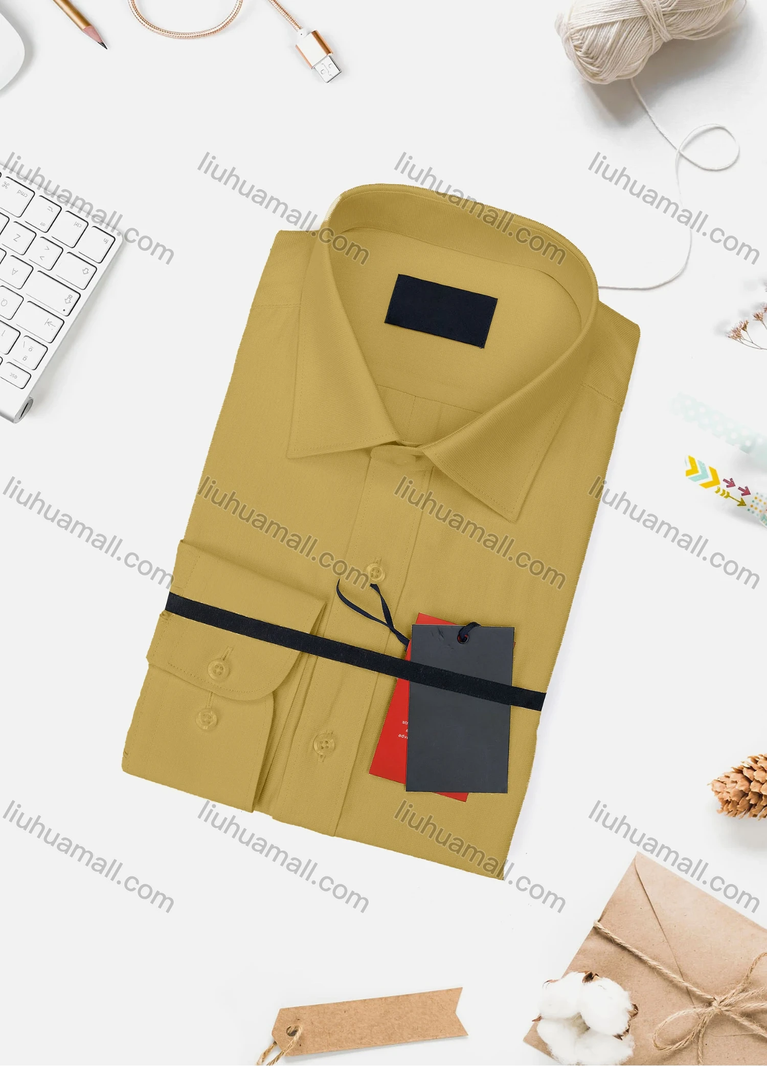 Wholesale Men's Casual Plain Long Sleeve Collared Button Down Shirt 734-4# - Liuhuamall