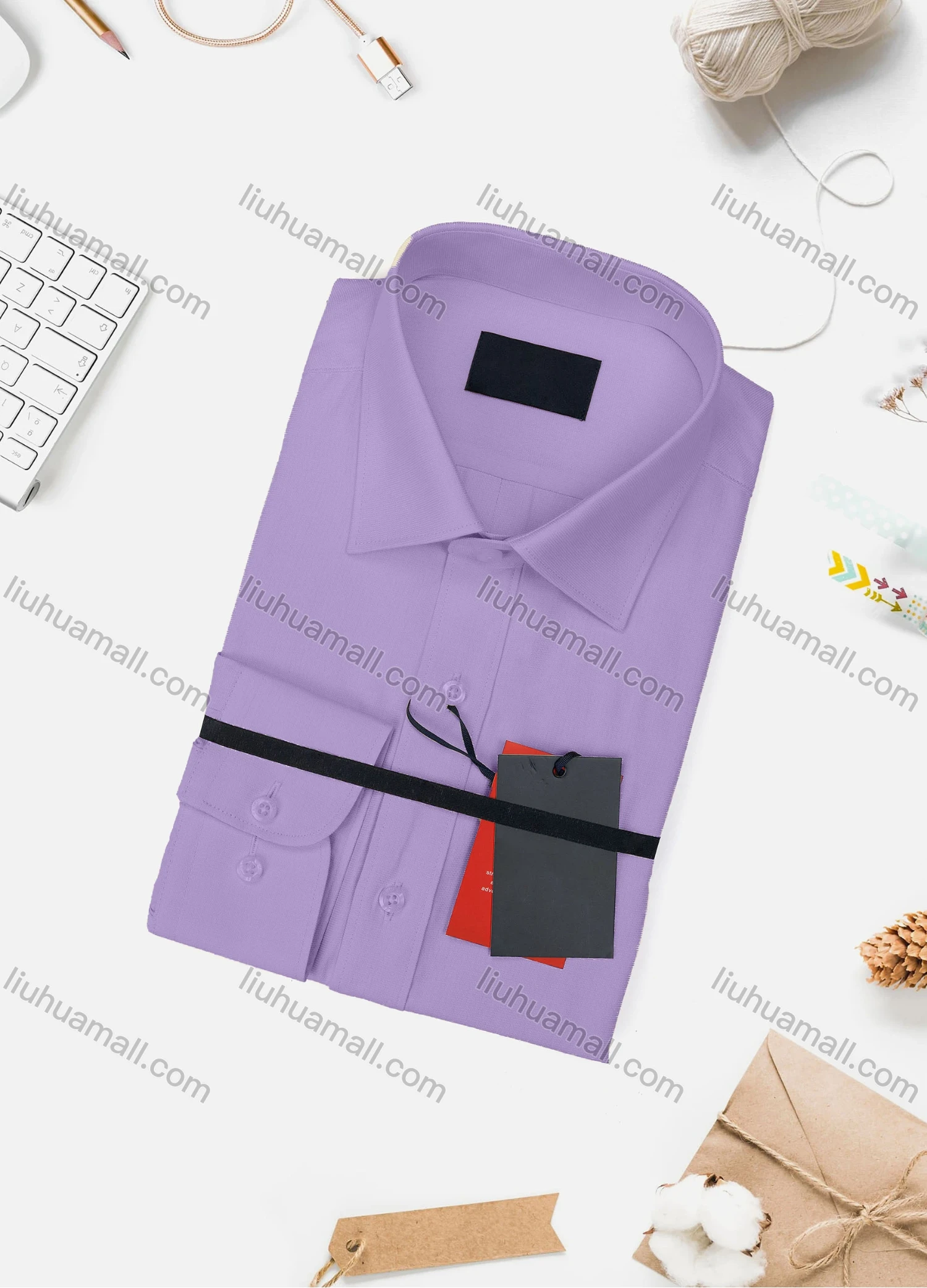 Wholesale Men's Casual Plain Long Sleeve Collared Button Down Shirt 734-4# - Liuhuamall