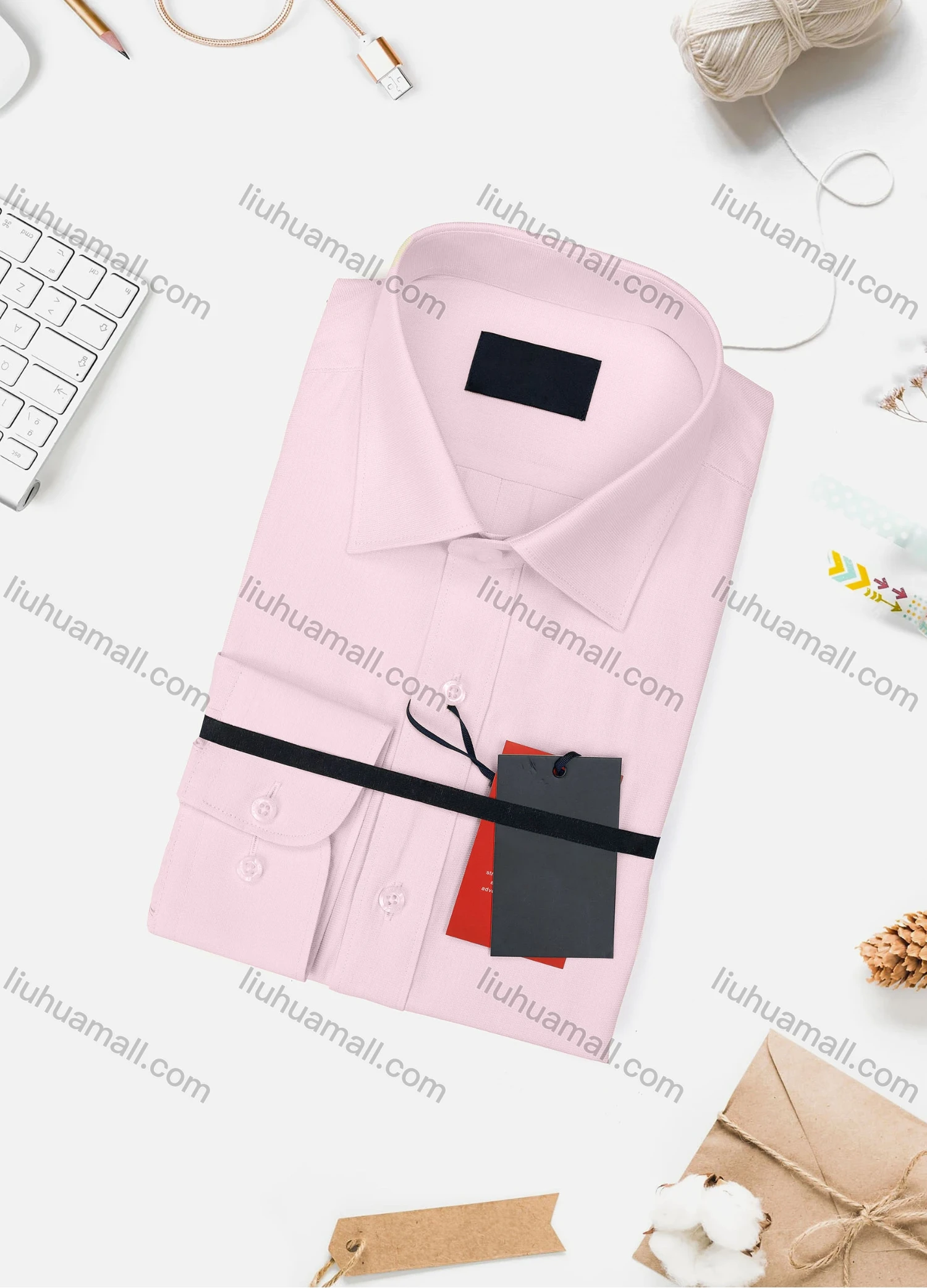 Wholesale Men's Casual Plain Long Sleeve Collared Button Down Shirt 734-4# - Liuhuamall