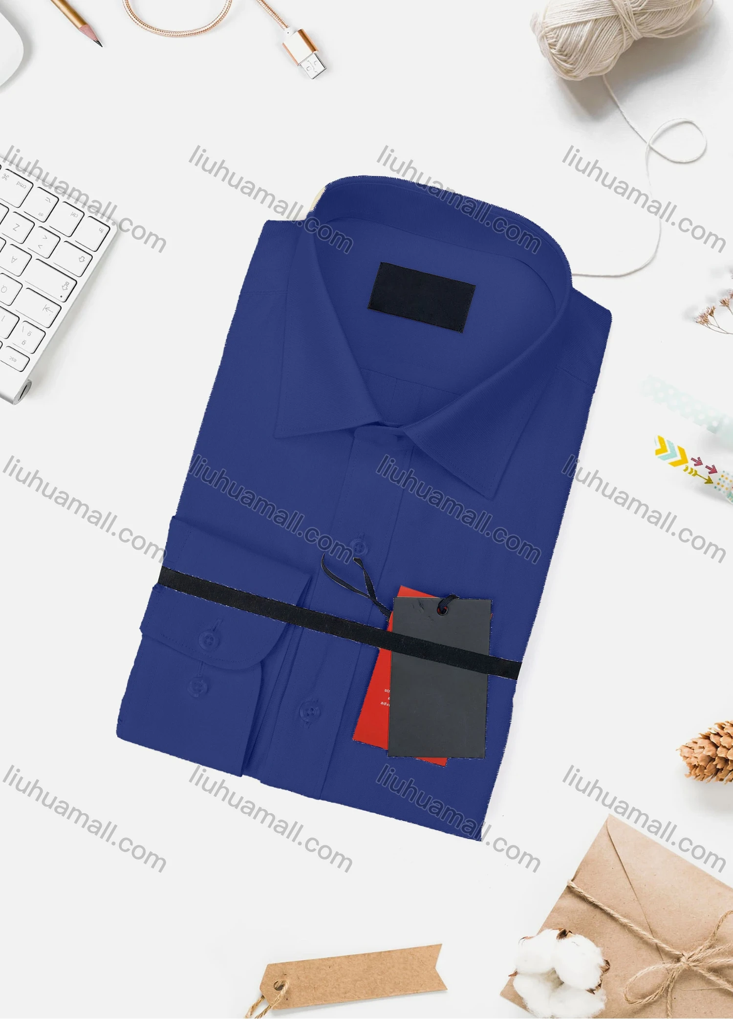 Wholesale Men's Casual Plain Long Sleeve Collared Button Down Shirt 734-4# - Liuhuamall