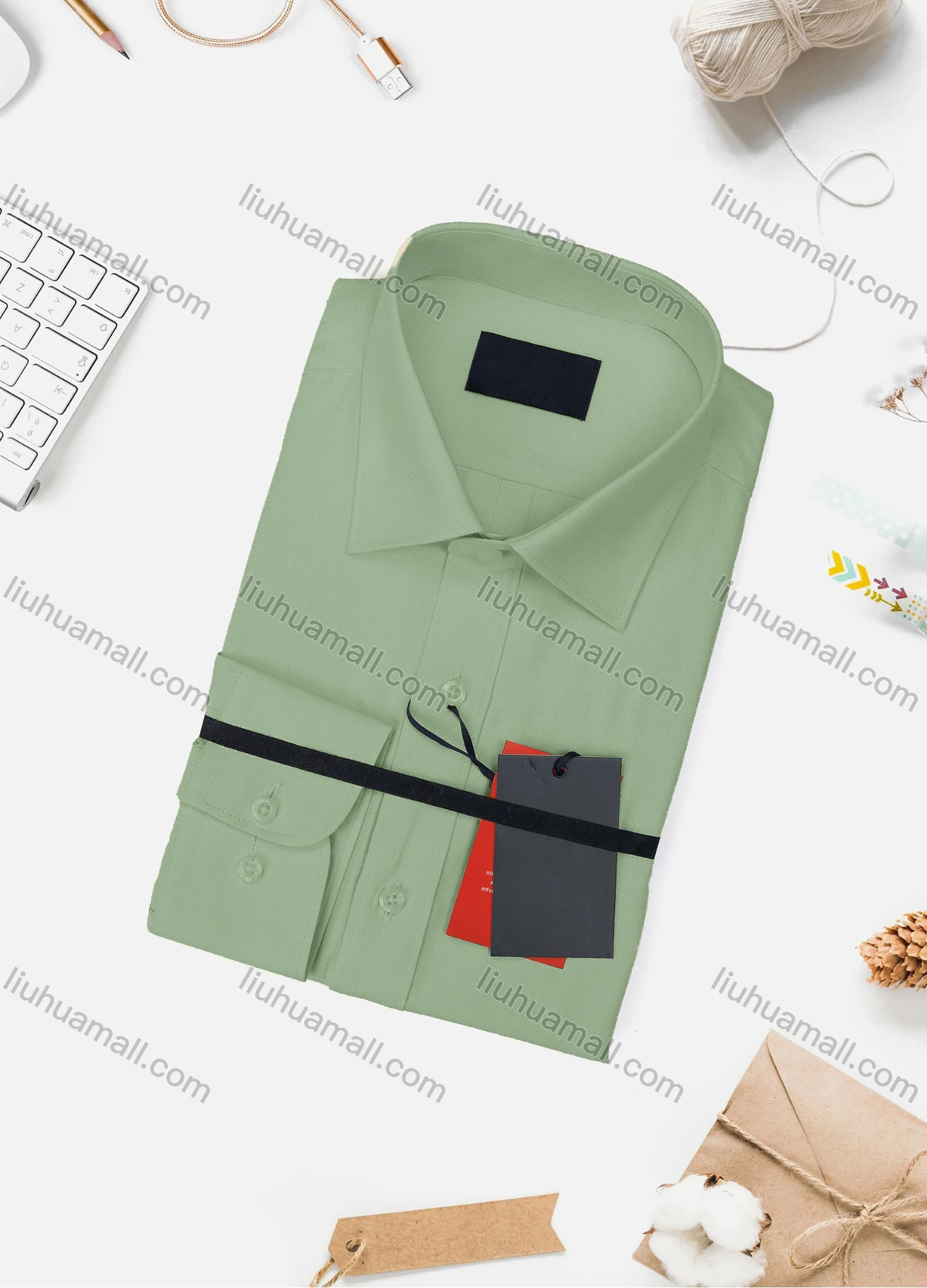 Wholesale Men's Casual Plain Long Sleeve Collared Button Down Shirt 734-4# - Liuhuamall